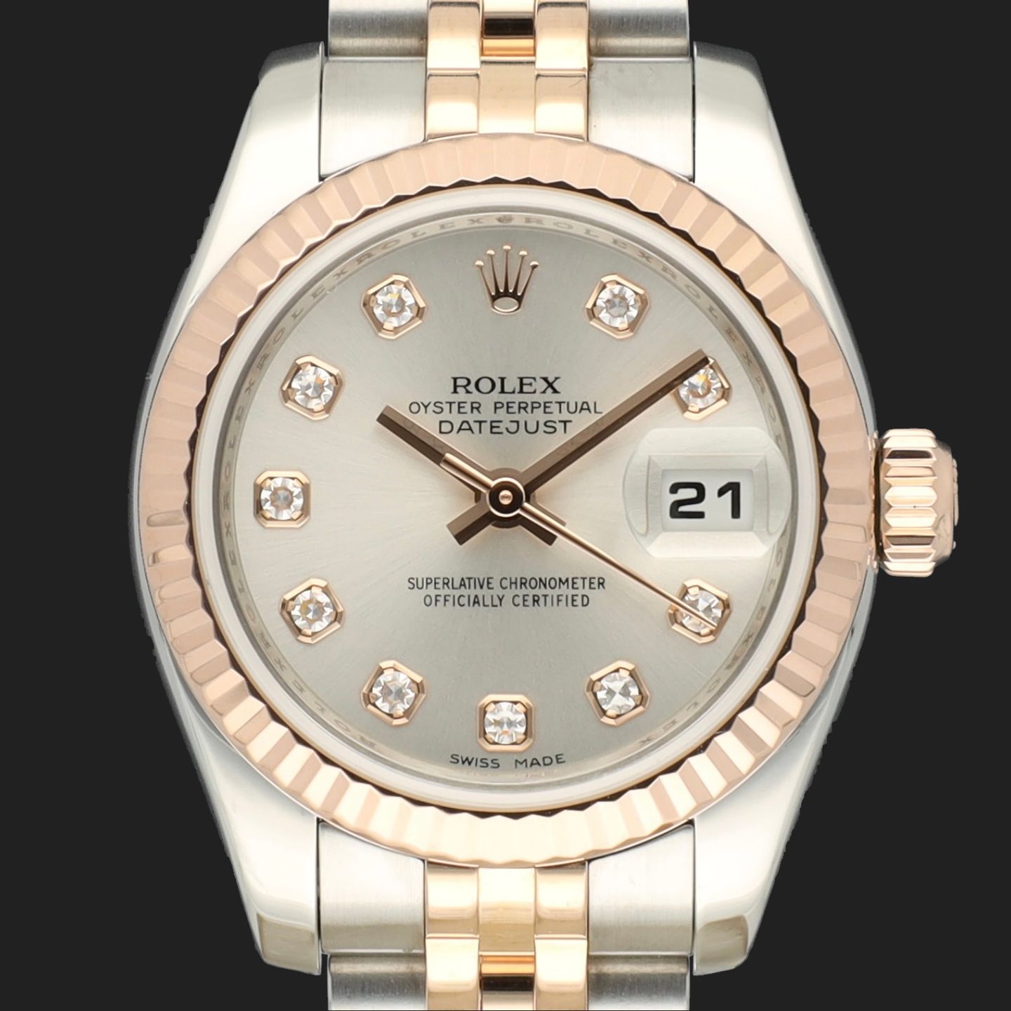 Rolex Lady-Datejust 179171 (2008) - Silver dial 26 mm Gold/Steel case (2/8)