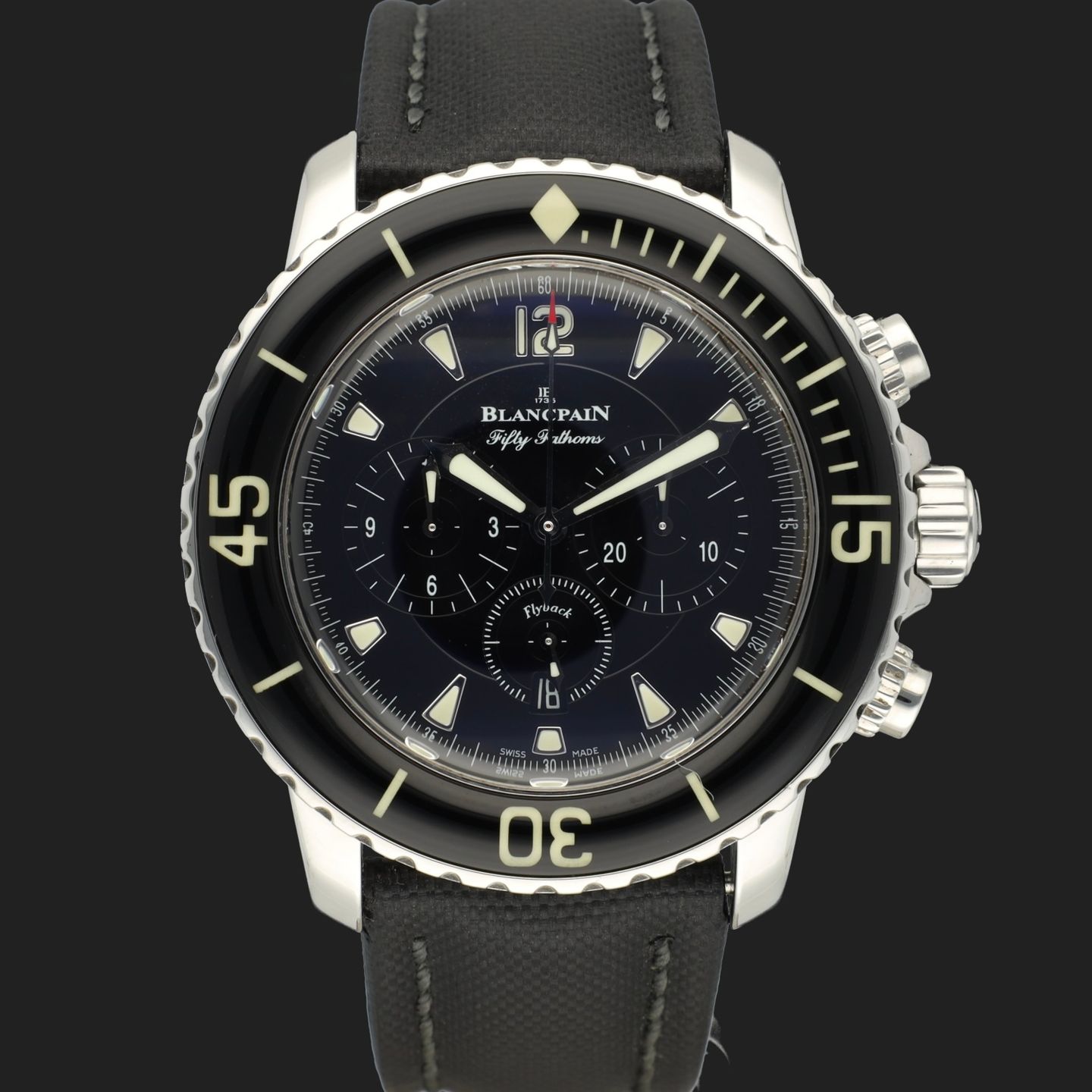 Blancpain Fifty Fathoms 5085F 1130 52A (2014) - Zwart wijzerplaat 46mm Staal (3/8)