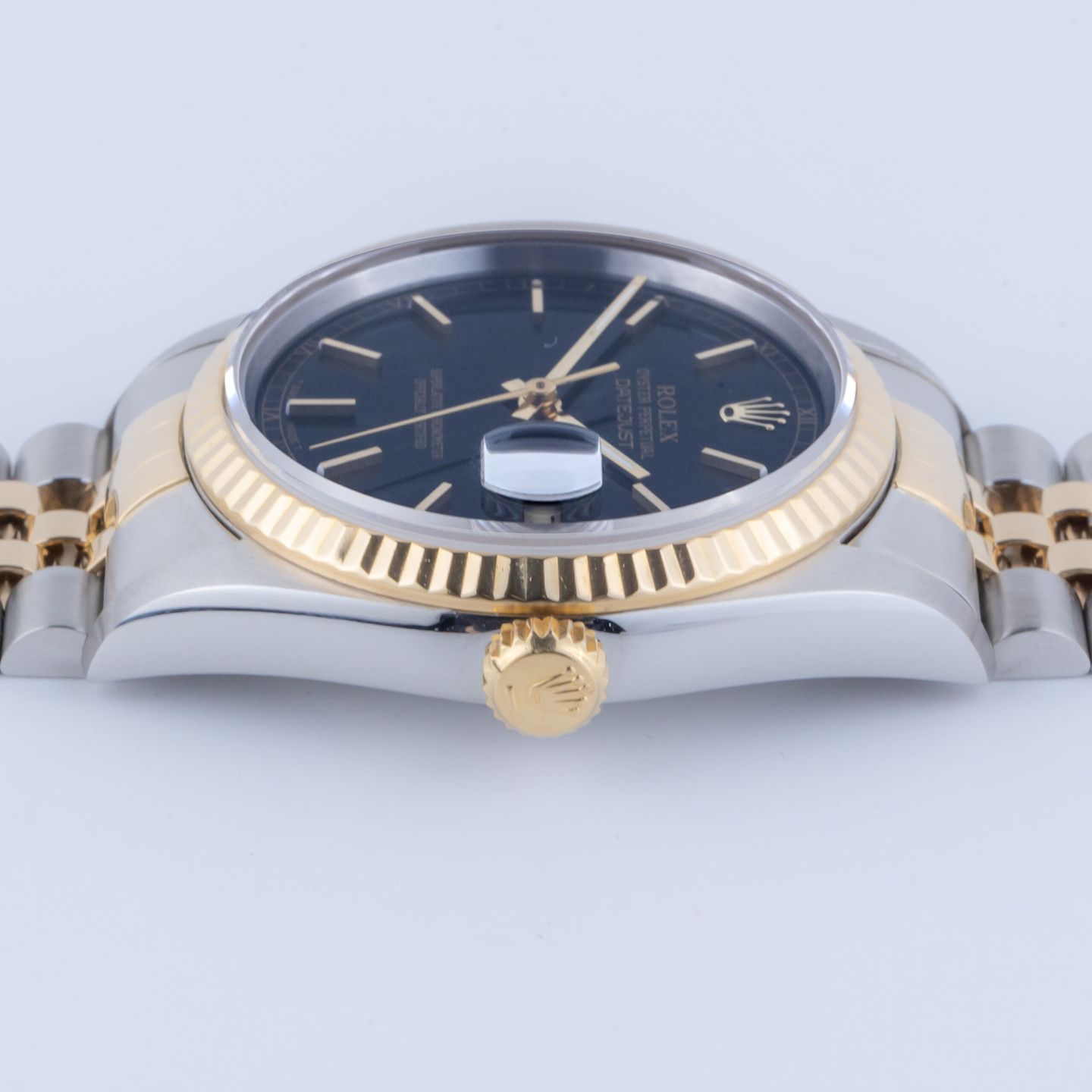 Rolex Datejust 36 16233 (1996) - Black dial 36 mm Gold/Steel case (7/8)