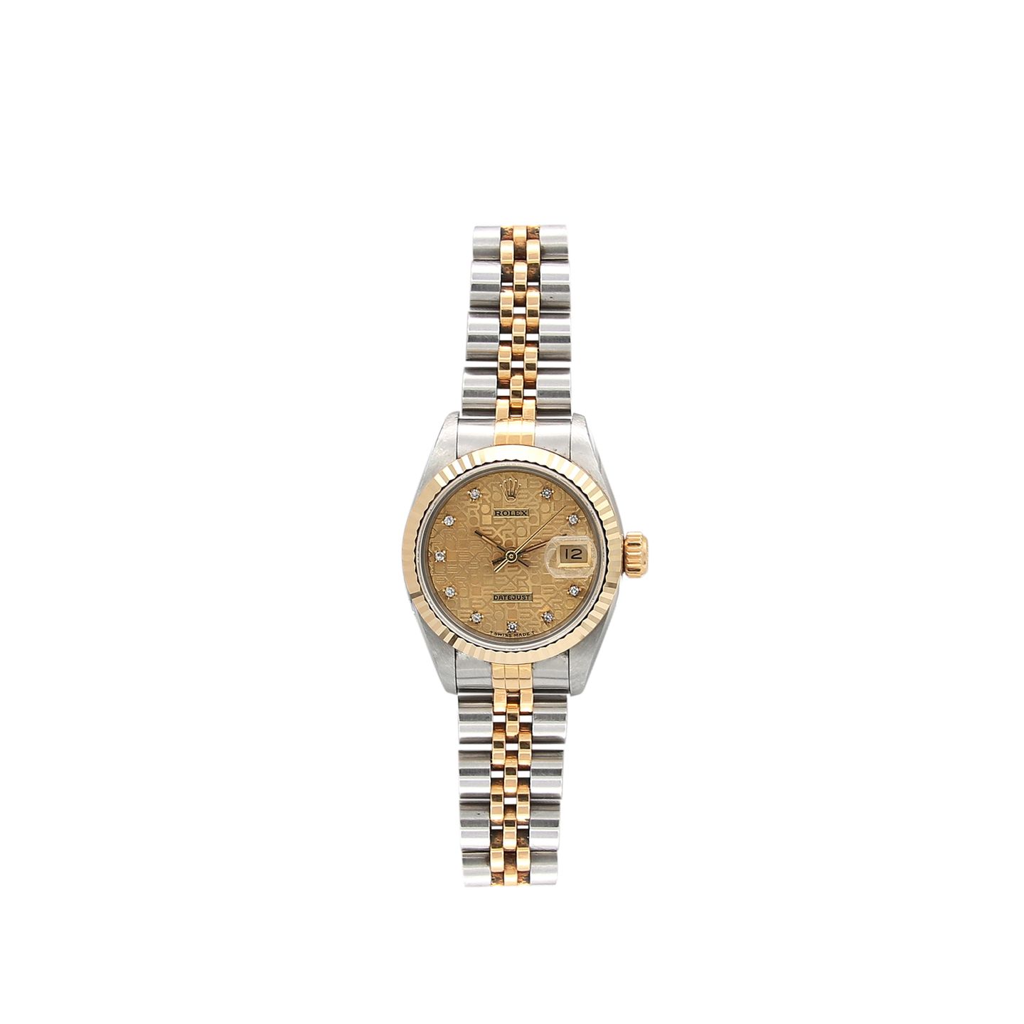 Rolex Lady-Datejust 69173 (Unknown (random serial)) - Champagne dial 26 mm Gold/Steel case (1/8)