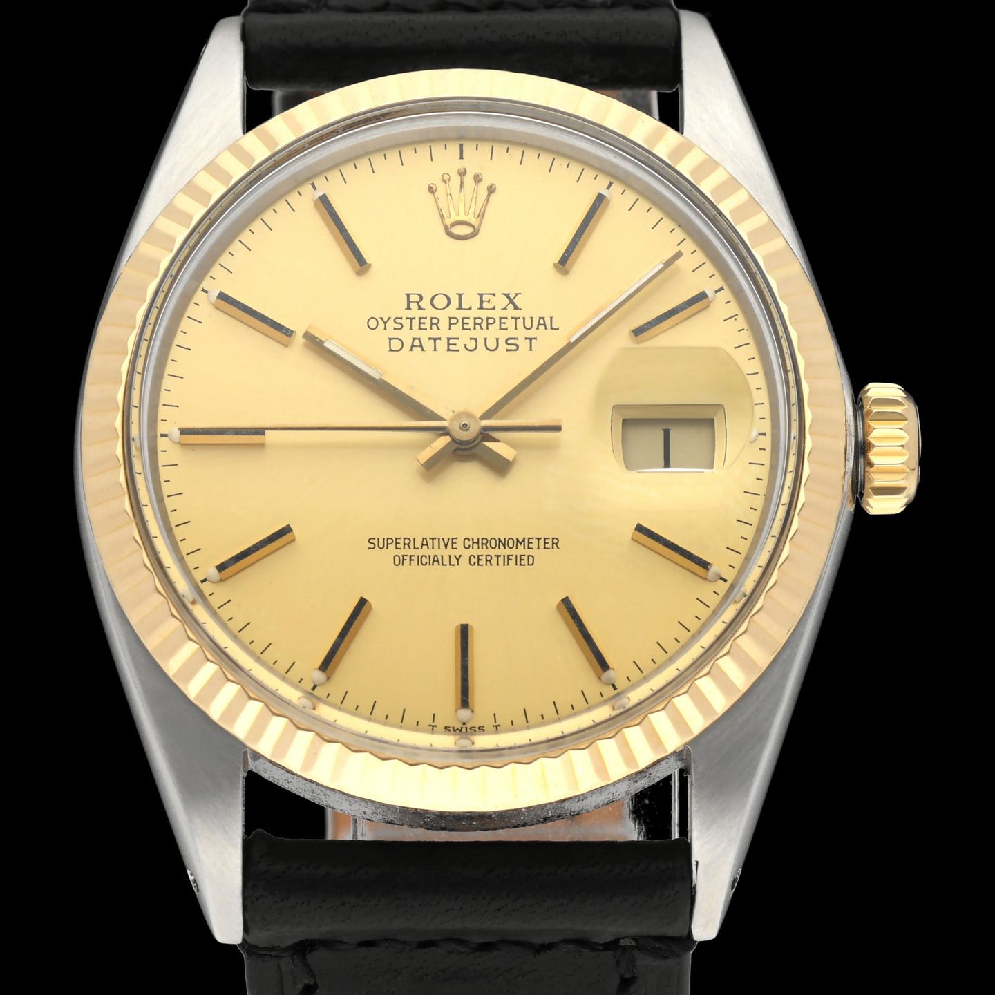 Rolex Datejust 36 16013 (1979) - Champagne wijzerplaat 36mm Goud/Staal (1/7)