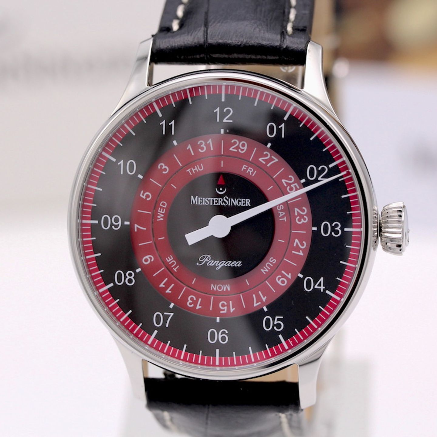 Meistersinger Pangaea Day Date PDD902OR (2023) - Black dial 43 mm Steel case (6/8)