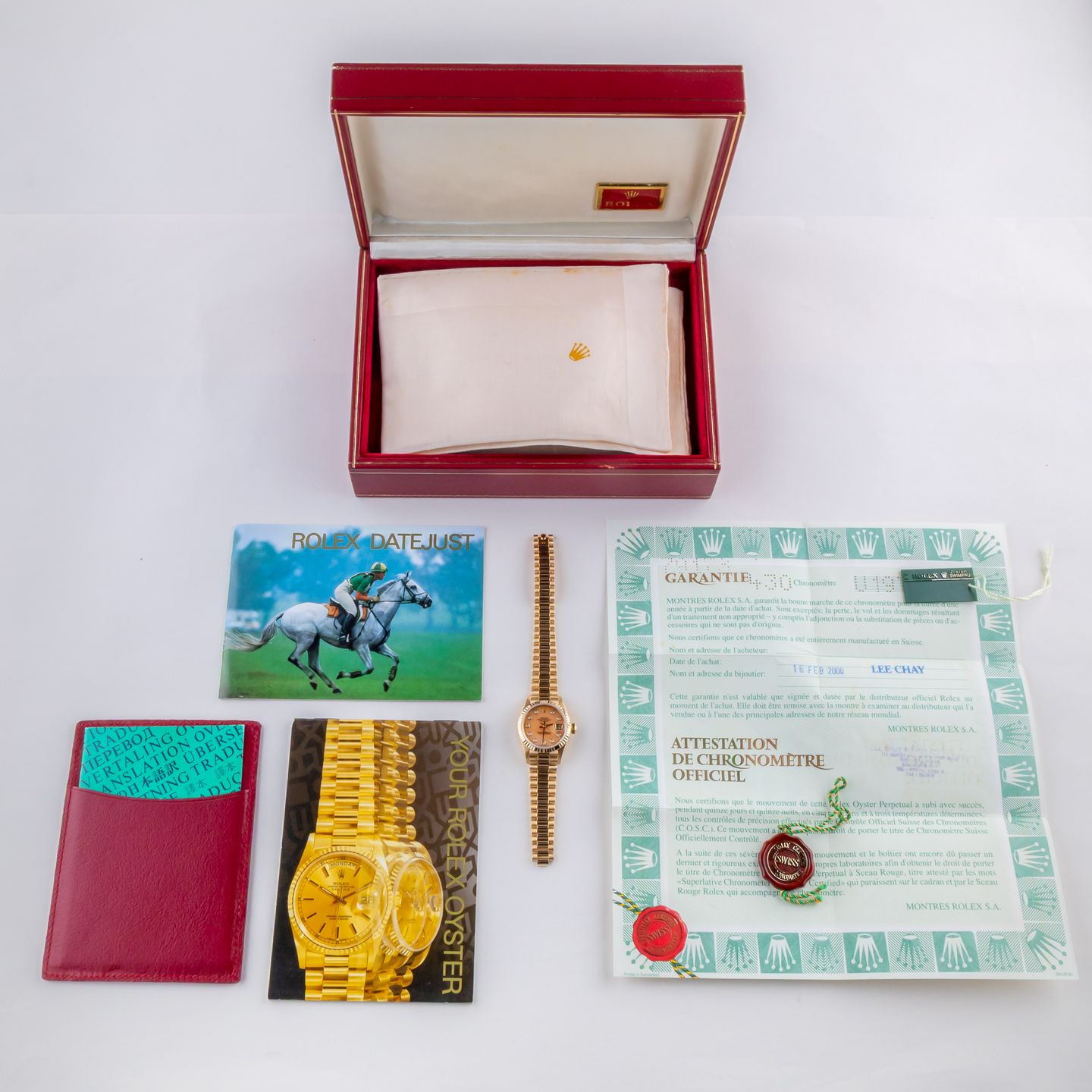 Rolex Lady-Datejust 79178 (1997) - Orange dial 26 mm Yellow Gold case (8/8)