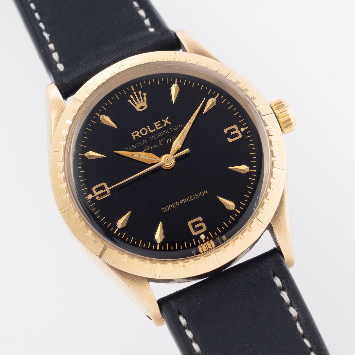 Rolex Oyster Perpetual 1002 (1965) - Black dial 34 mm Yellow Gold case (3/8)