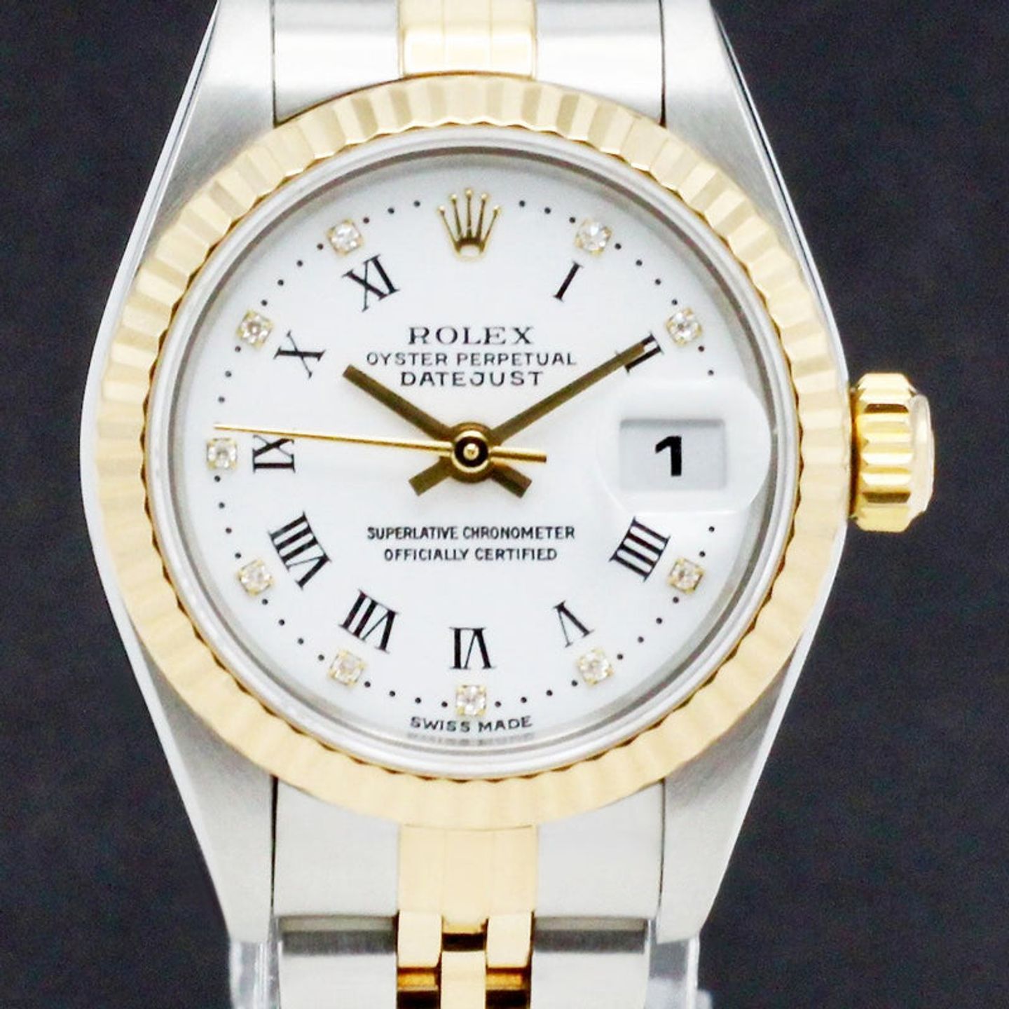 Rolex Lady-Datejust 79173 (2003) - White dial 26 mm Gold/Steel case (1/7)