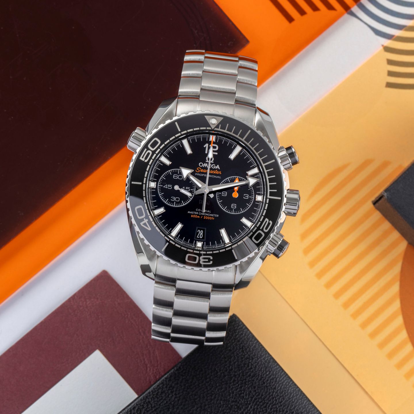 Omega Seamaster Planet Ocean Chronograph 215.30.46.51.01.001 (Onbekend (willekeurig serienummer)) - Zwart wijzerplaat 46mm Staal (1/8)