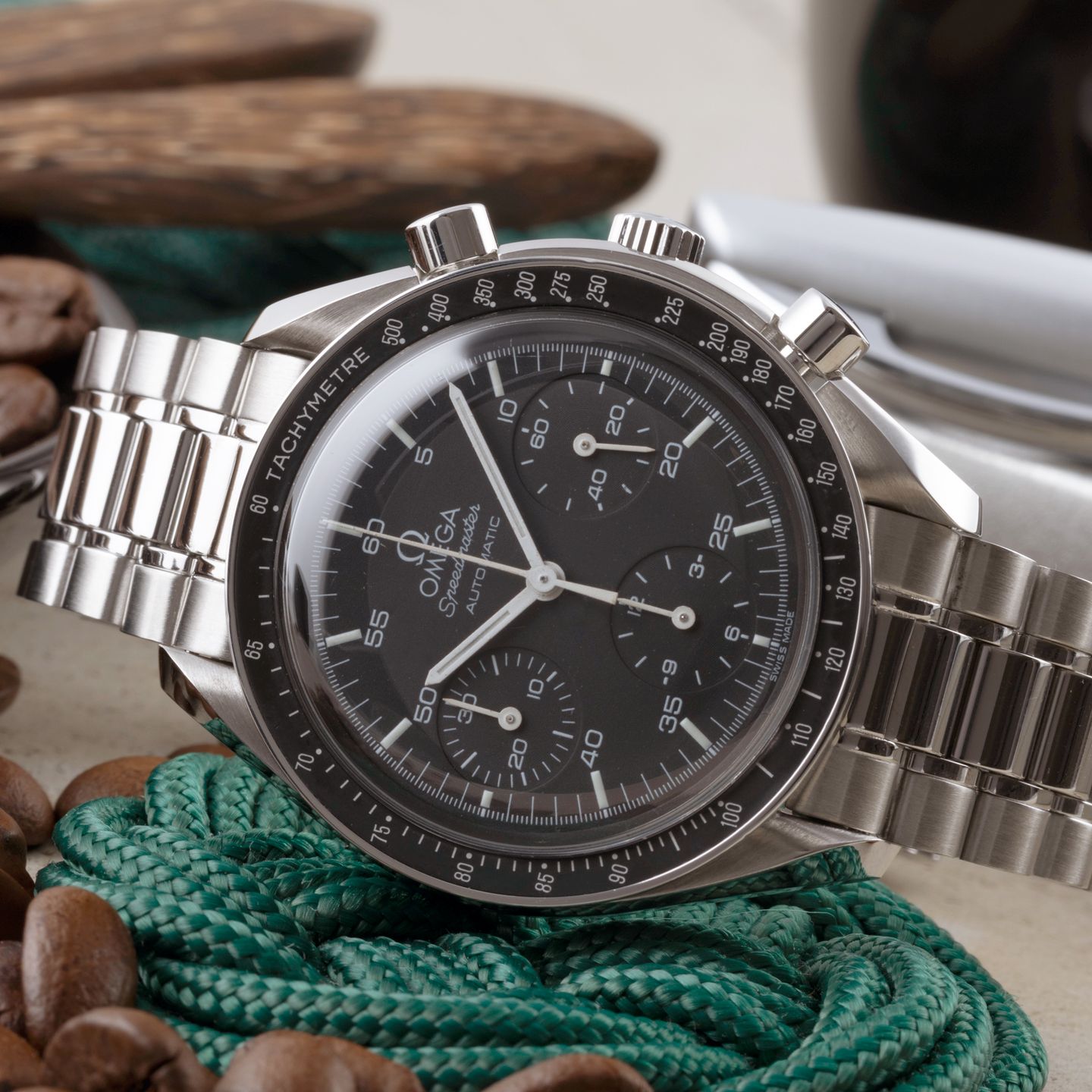 Omega Speedmaster Reduced 3510.50.00 (1999) - Zwart wijzerplaat 39mm Staal (2/8)