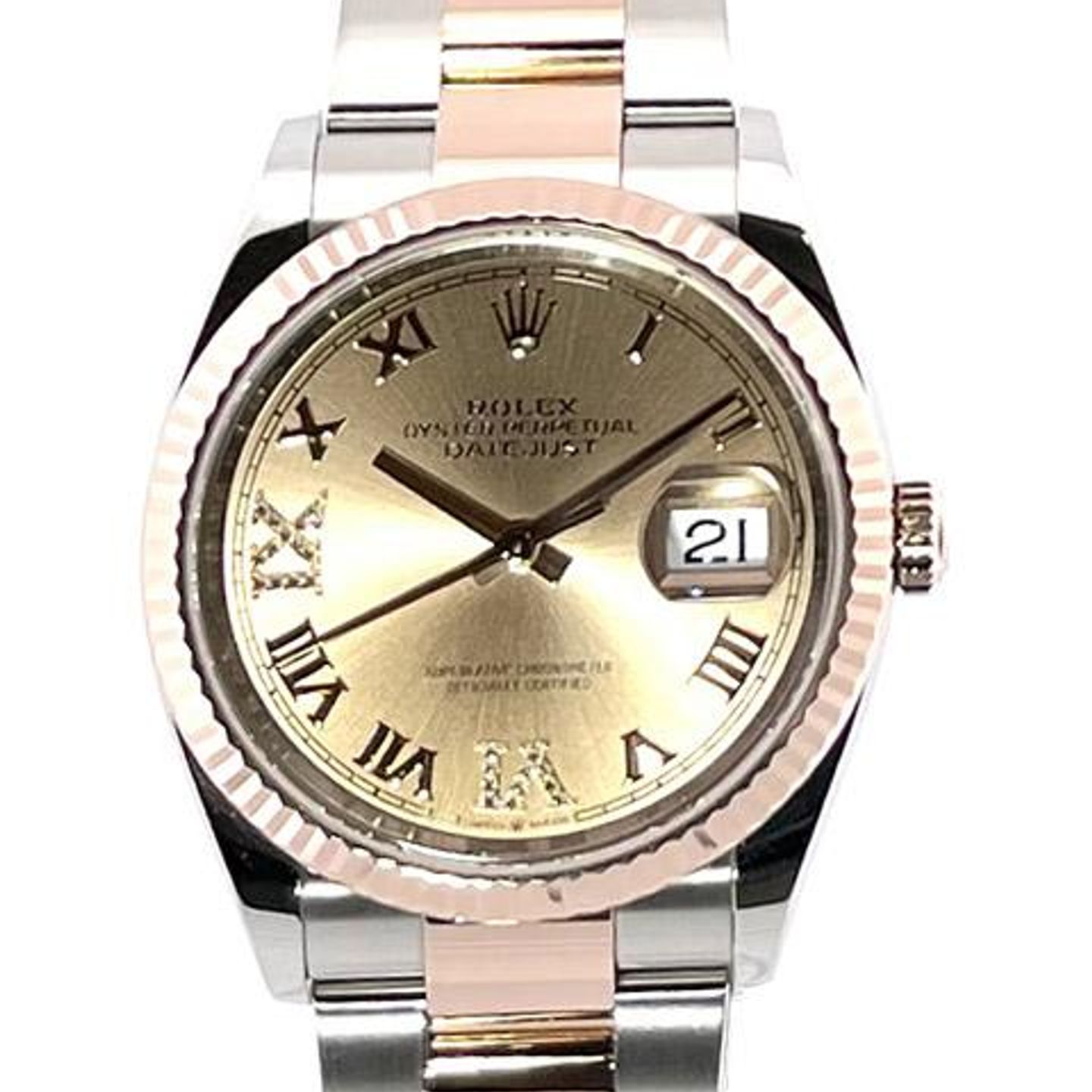 Rolex Datejust 36 126231 (2022) - Pink dial 36 mm Gold/Steel case (1/8)