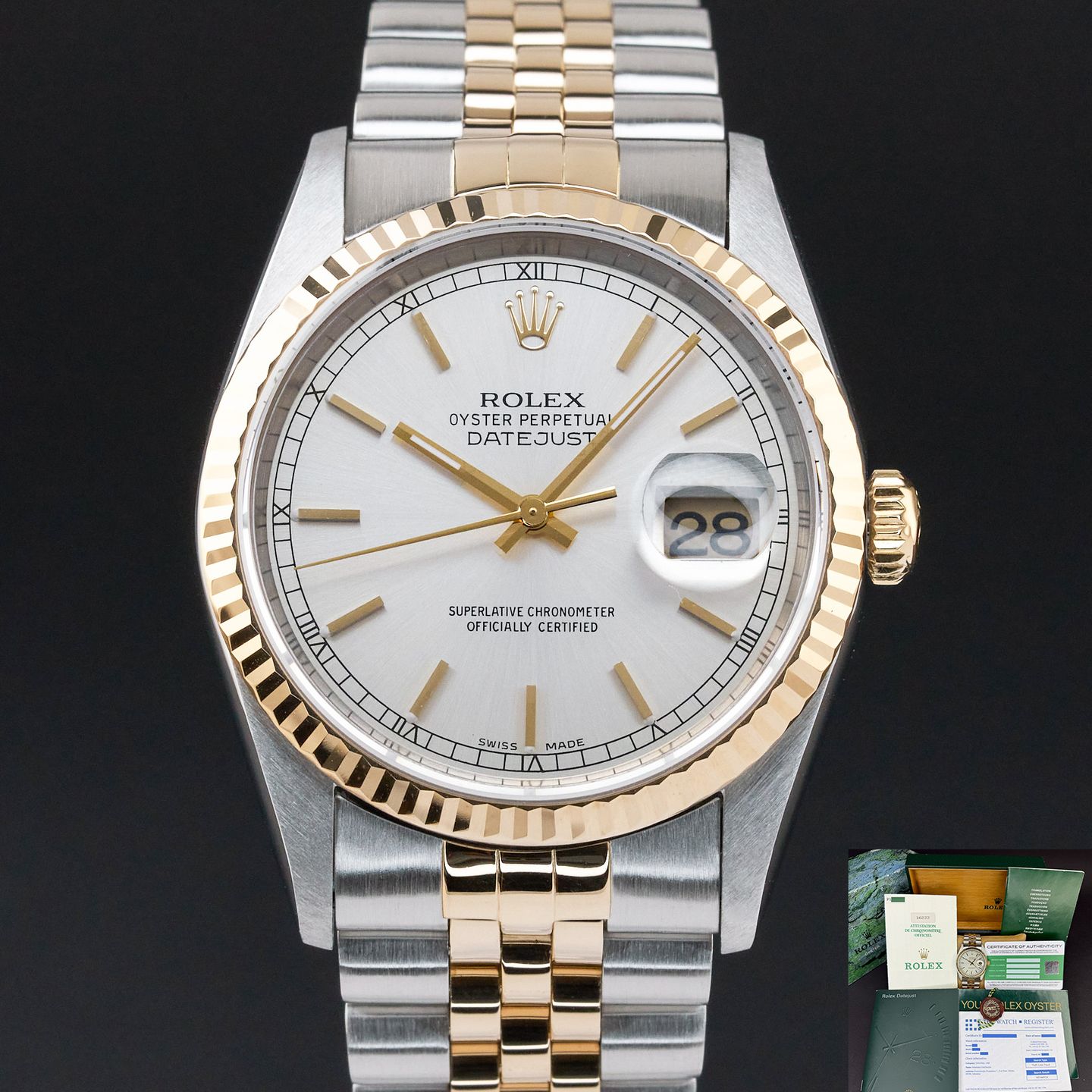 Rolex Datejust 36 16233 (2000) - 36mm Goud/Staal (1/8)