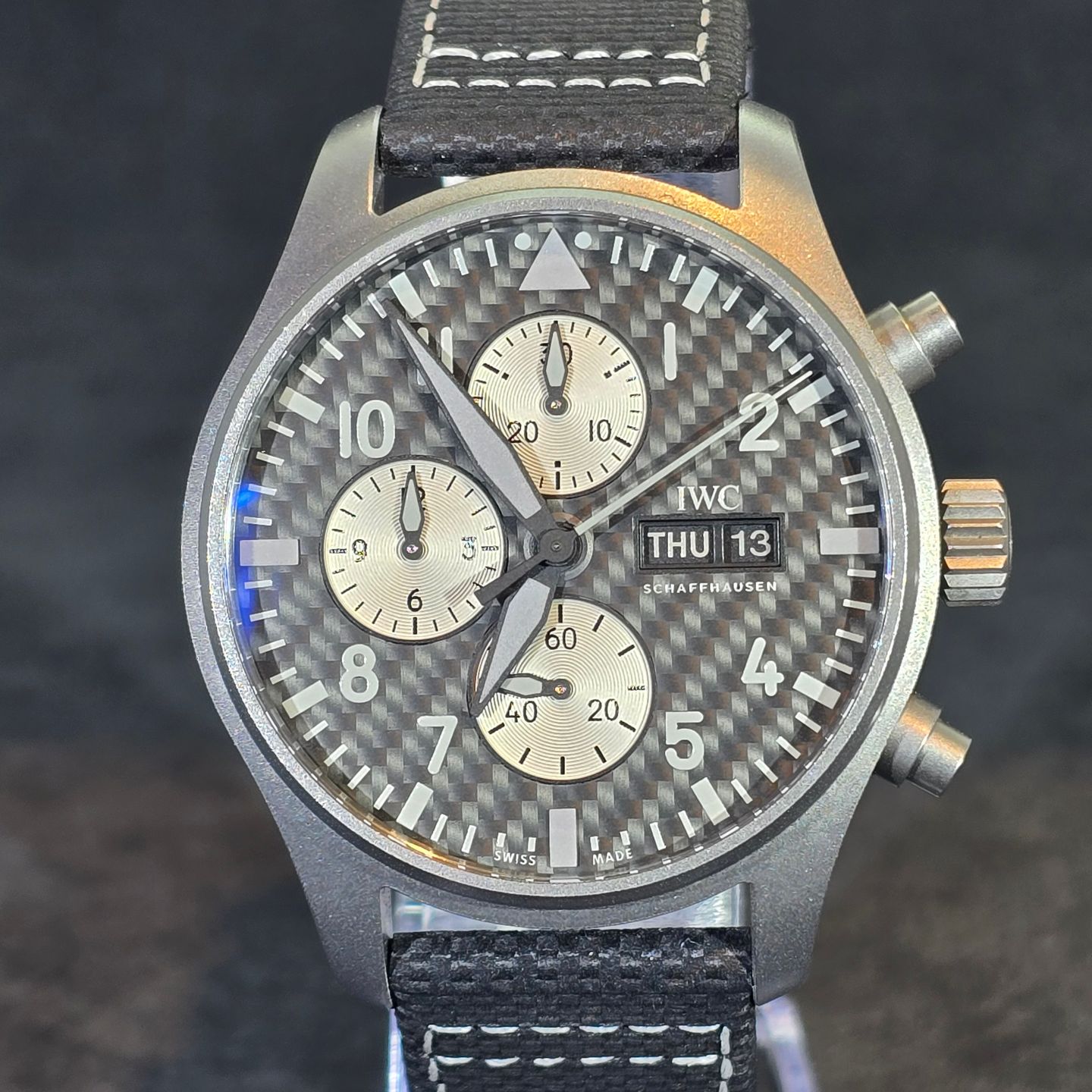 IWC Ingenieur AMG IW377903 (2023) - Zwart wijzerplaat 43mm Titanium (1/8)