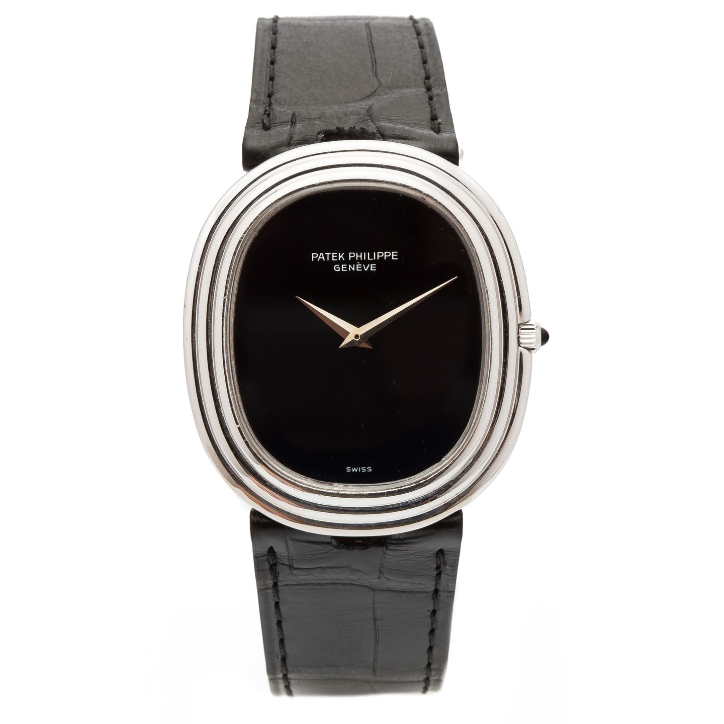Patek Philippe Golden Ellipse 3634 with Onyx Dial (1975) - Black dial 33 mm White Gold case (1/4)