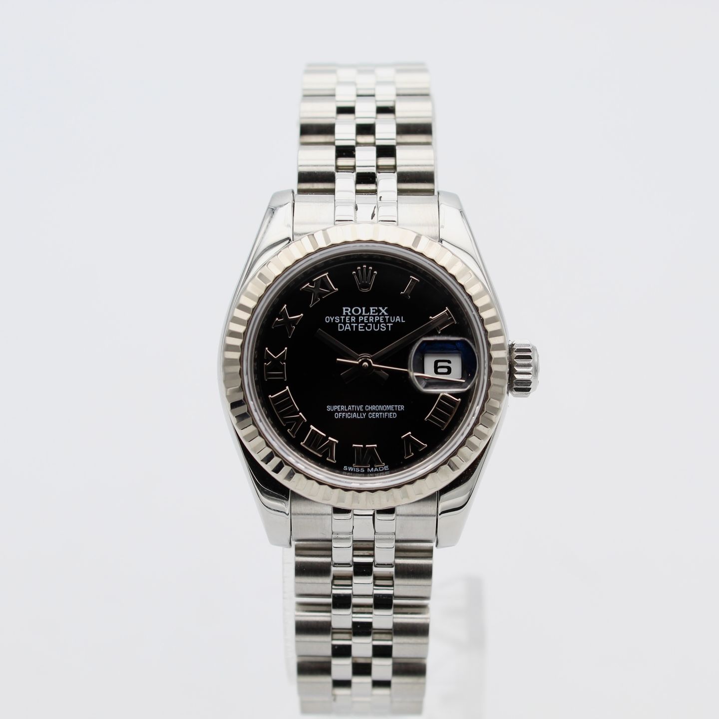 Rolex Lady-Datejust 179174 (2014) - Zwart wijzerplaat 26mm Staal (1/8)