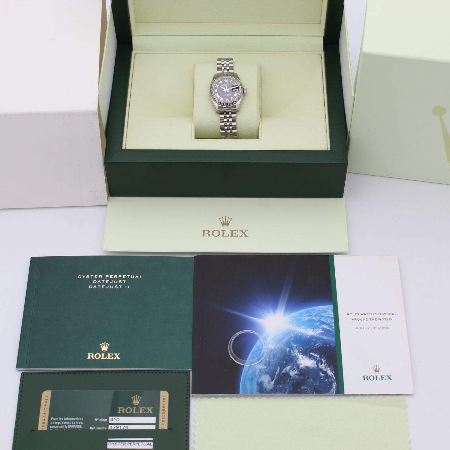 Rolex Lady-Datejust 179174 (2014) - Zwart wijzerplaat 26mm Staal (7/8)