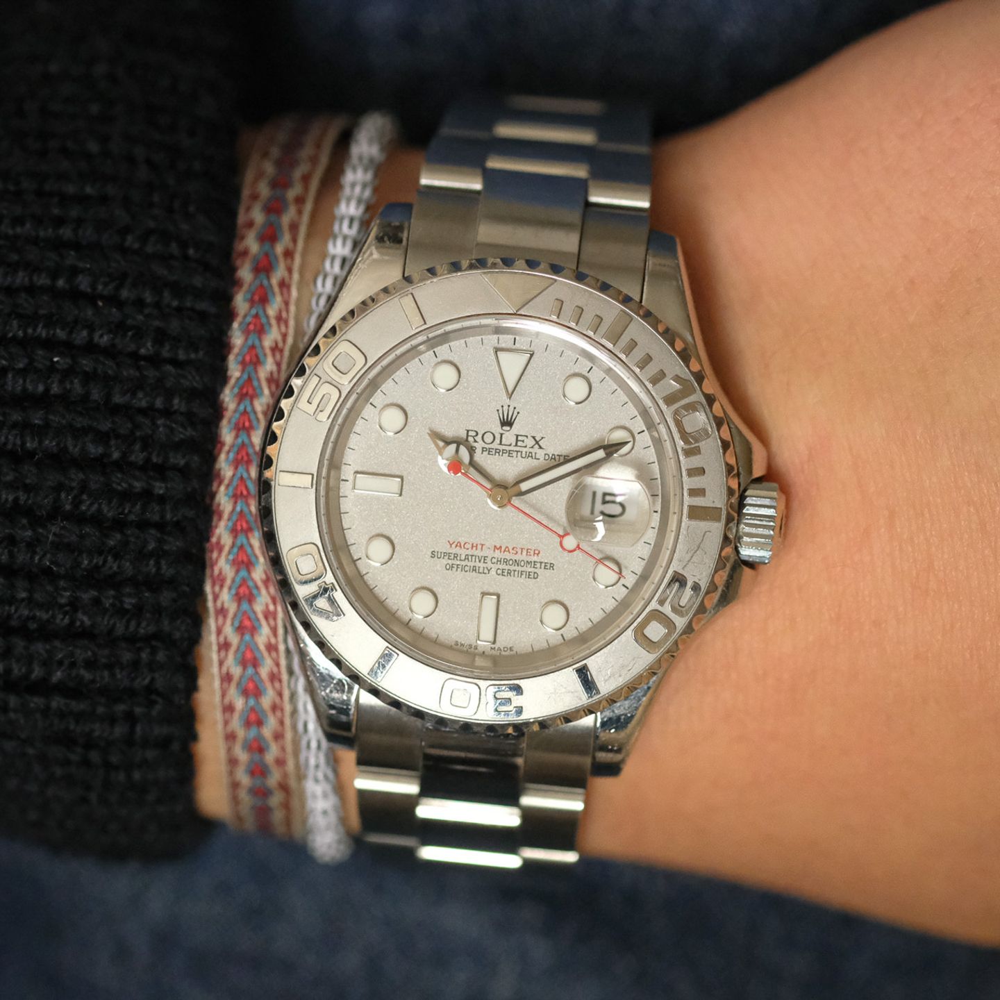 Rolex Yacht-Master 40 16622 (2005) - Silver dial 40 mm Steel case (1/8)