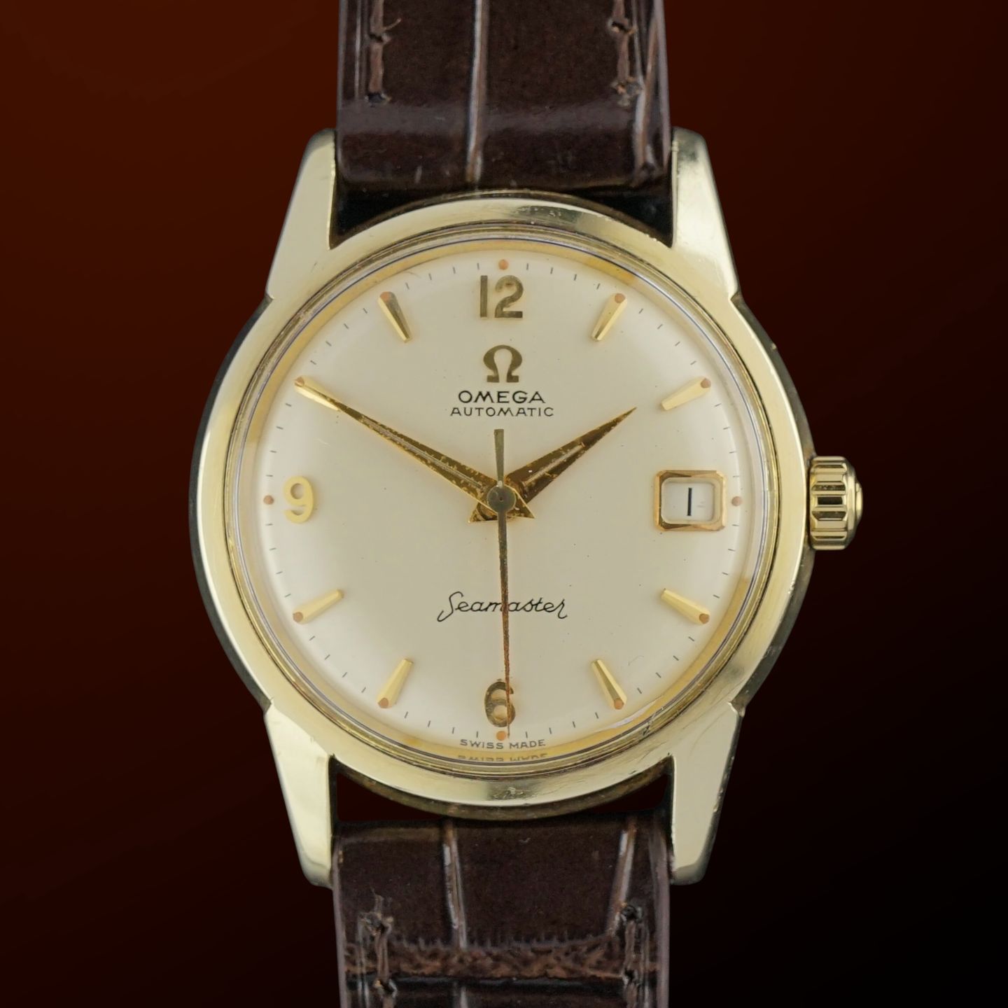Omega Seamaster 14746 (1961) - White dial 34 mm Gold/Steel case (1/8)