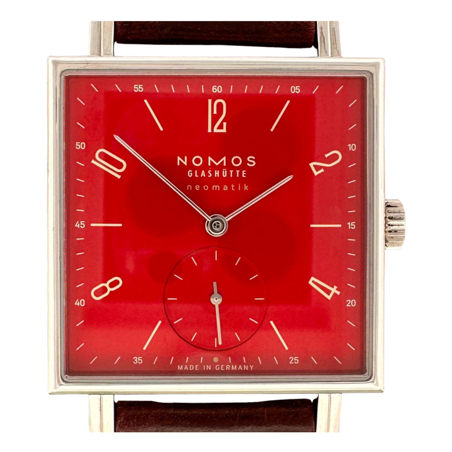 NOMOS Tetra Neomatik 421.S2 (2022) - Rood wijzerplaat 33mm Staal (1/8)