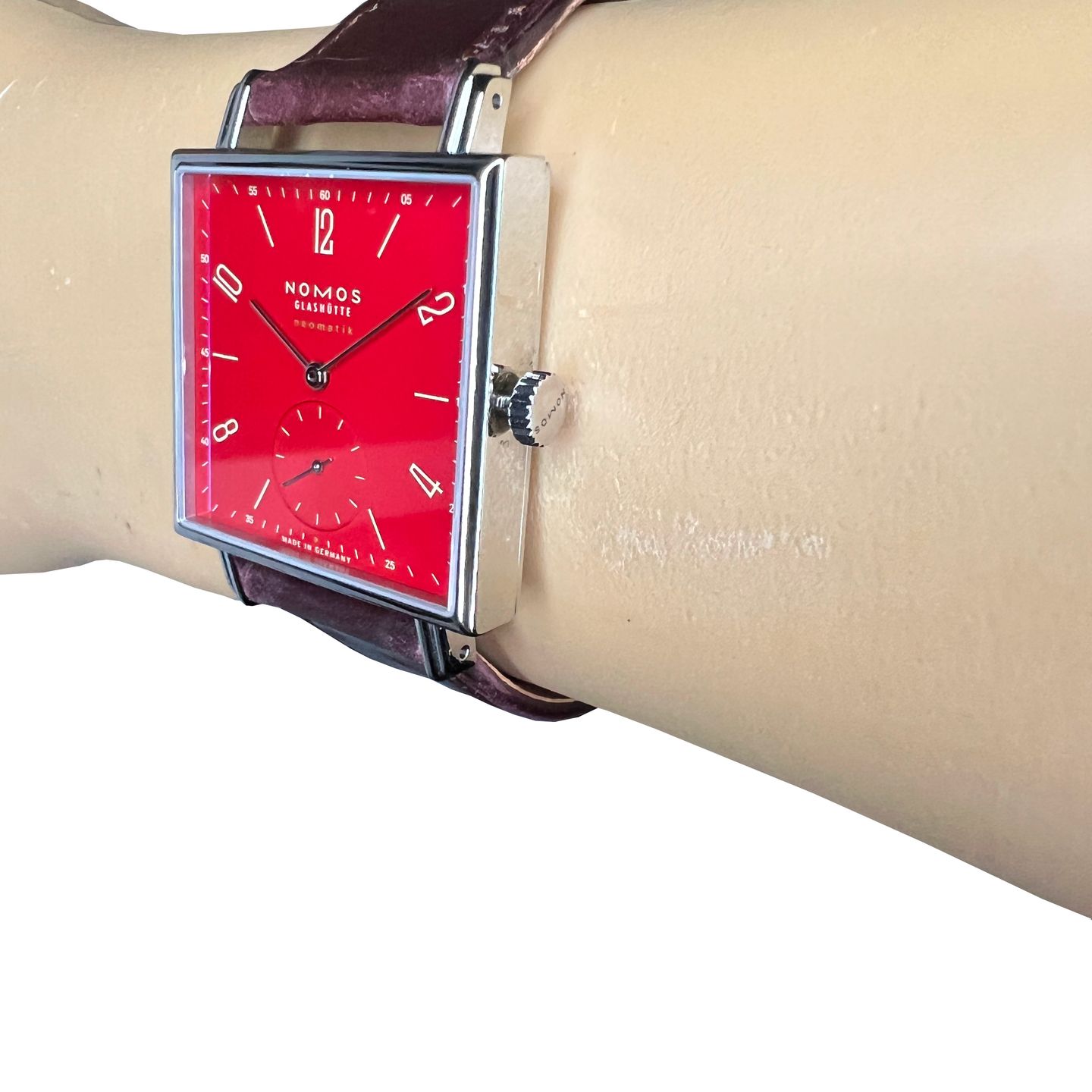 NOMOS Tetra Neomatik 421.S2 (2022) - Rood wijzerplaat 33mm Staal (5/8)