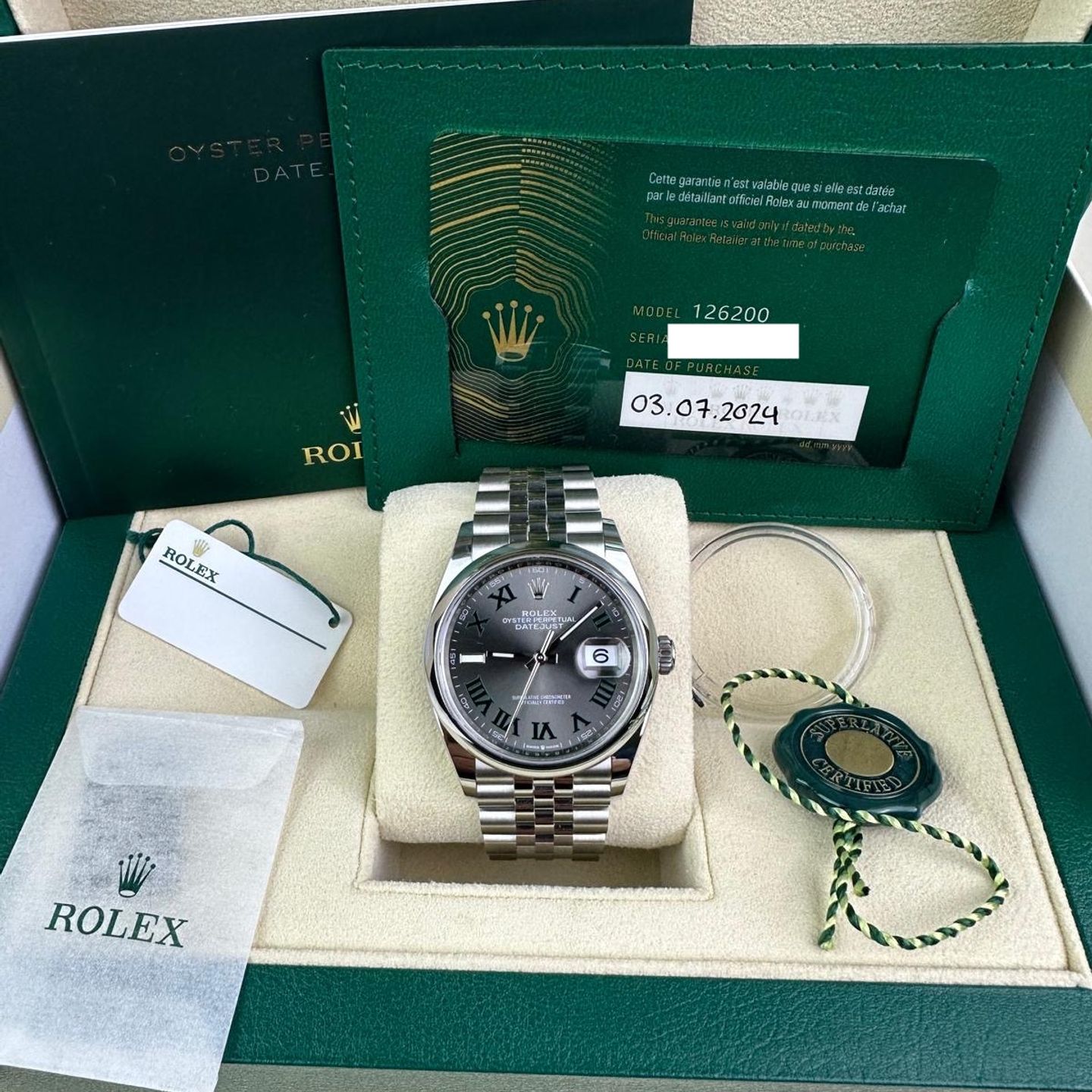 Rolex Datejust 36 126200 (2024) - Grijs wijzerplaat 36mm Staal (6/6)