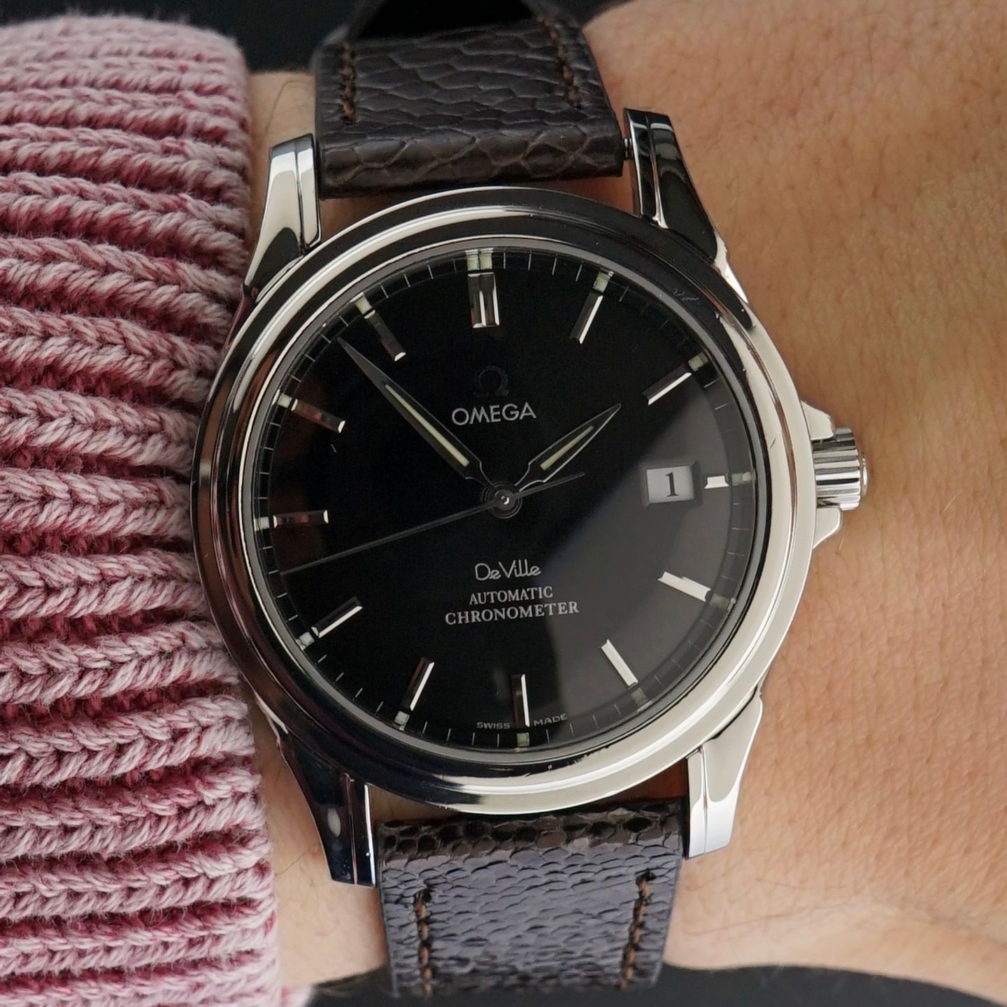 Omega De Ville Co-Axial 4831.50.31 (2006) - Zwart wijzerplaat 37mm Staal (2/8)