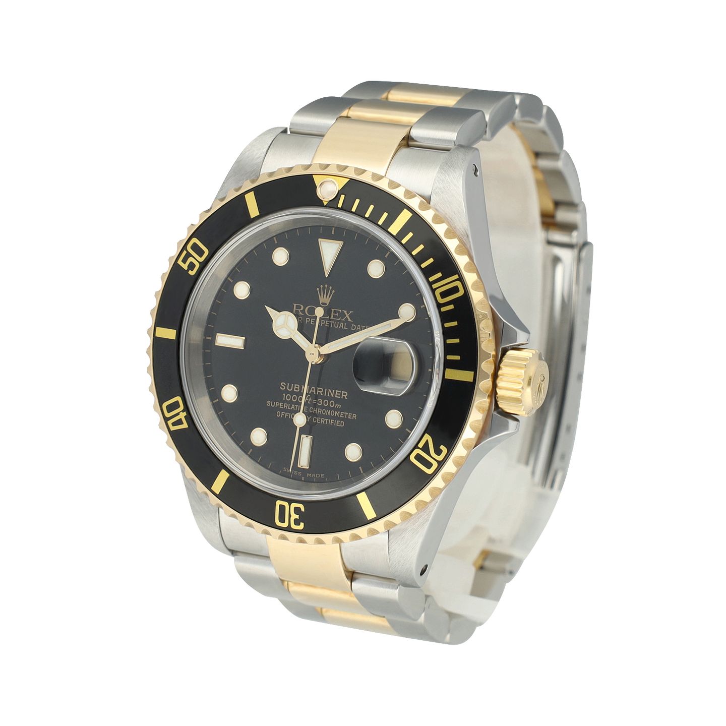 Rolex Submariner Date 16613LN (1999) - Zwart wijzerplaat 40mm Goud/Staal (5/8)