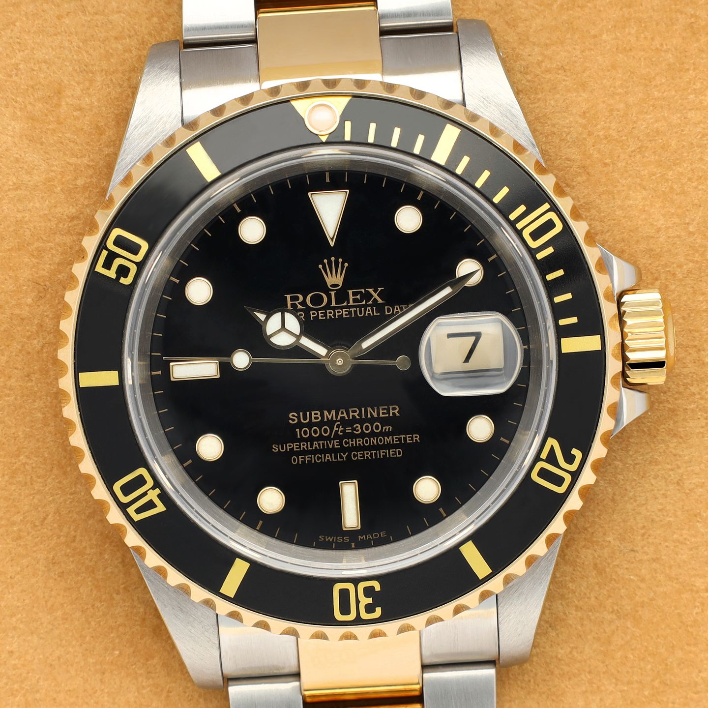 Rolex Submariner Date 16613LN (1999) - Zwart wijzerplaat 40mm Goud/Staal (1/8)