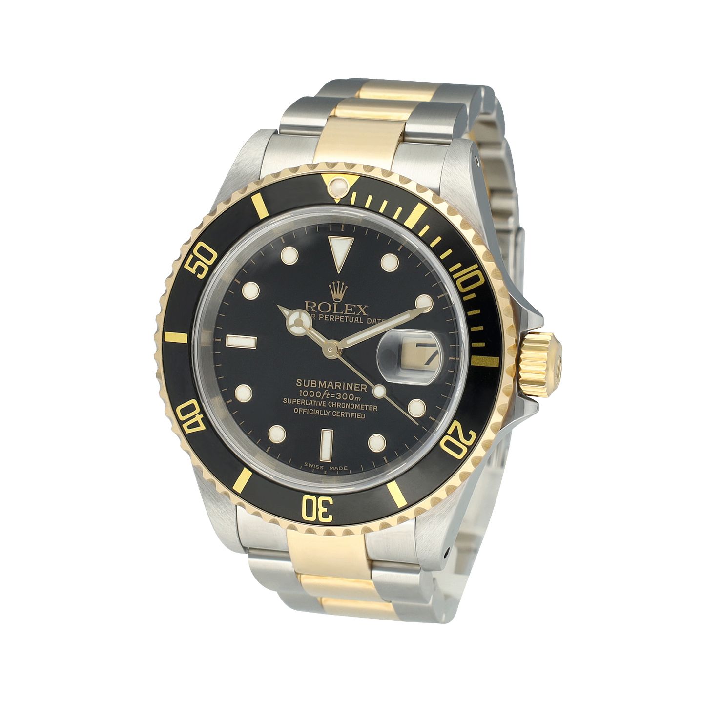 Rolex Submariner Date 16613LN (1999) - Zwart wijzerplaat 40mm Goud/Staal (4/8)