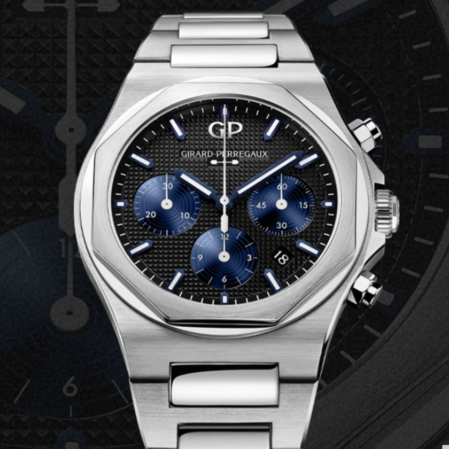 Girard-Perregaux Laureato 81020-11-631-11A (2022) - Blauw wijzerplaat 42mm Staal (1/1)