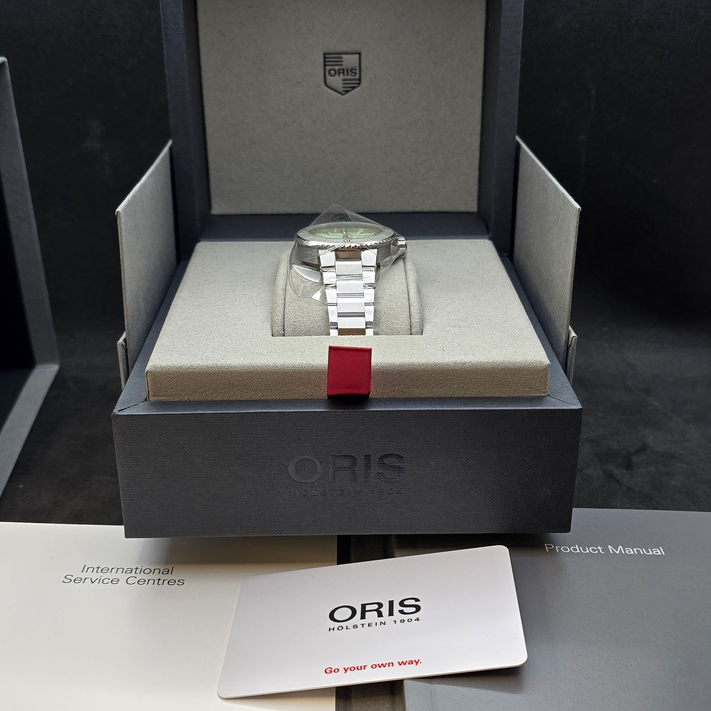 Oris Aquis Date 01 733 7770 4157-07 4 18 67FC (2024) - Groen wijzerplaat 37mm Staal (6/8)