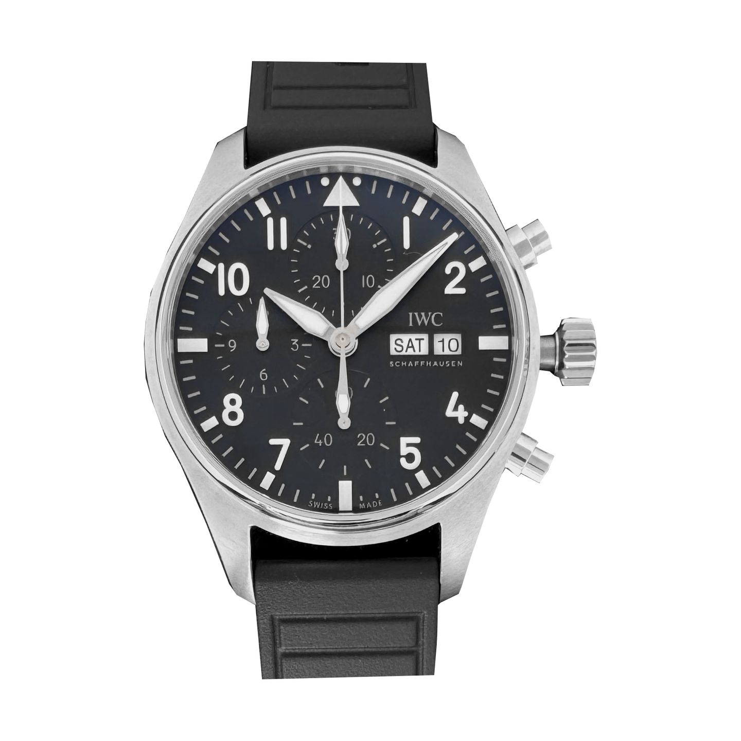 IWC Pilot Chronograph IW388116 (2025) - Zwart wijzerplaat 41mm Staal (1/2)