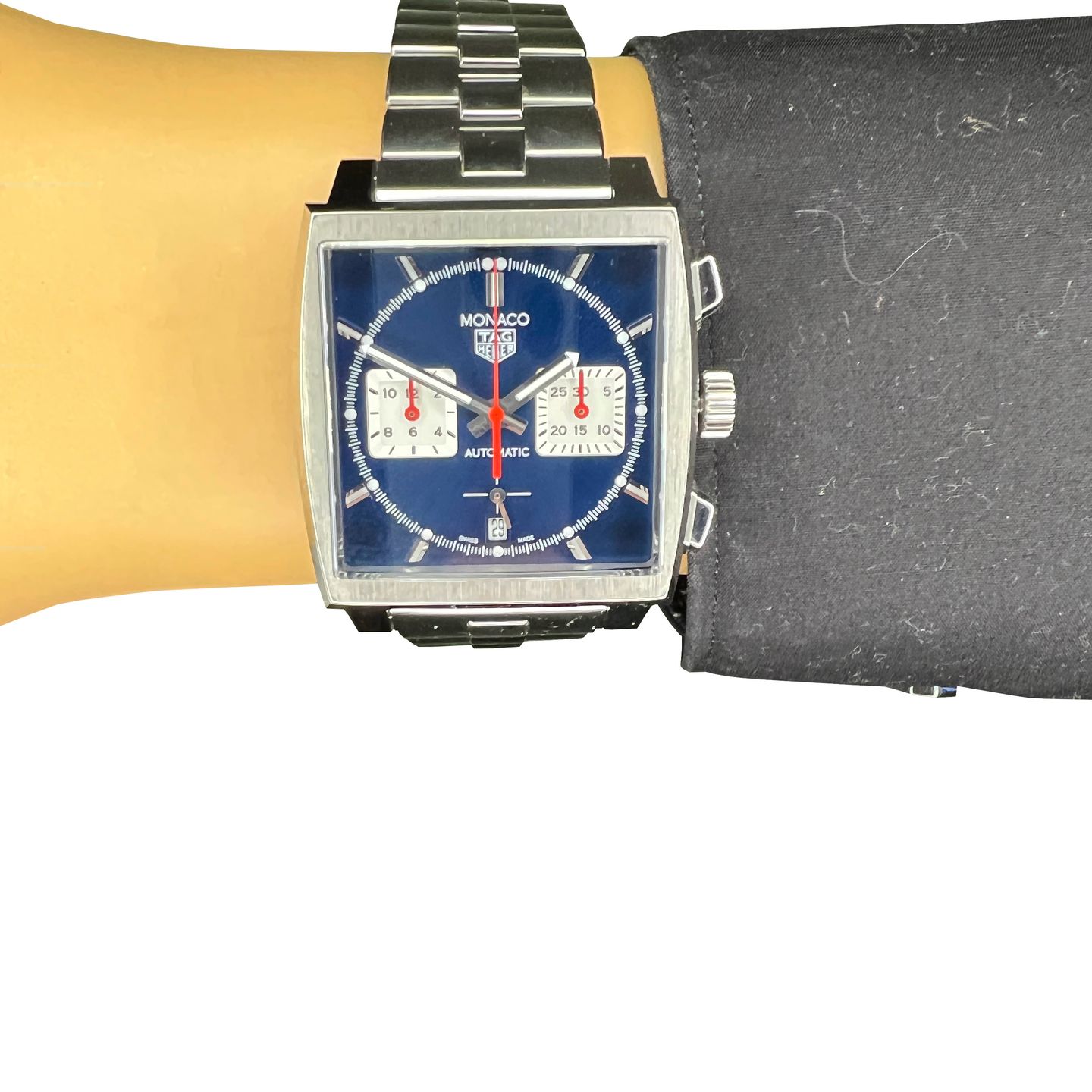 TAG Heuer Monaco CBL2111.BA0644 (2024) - Blauw wijzerplaat 39mm Staal (7/8)