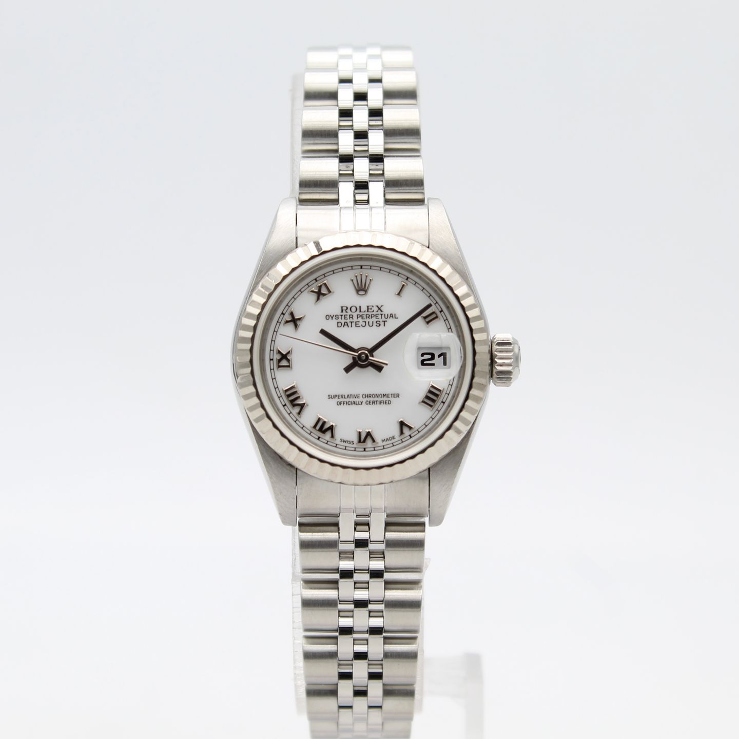 Rolex Lady-Datejust 69174 (1999) - Wit wijzerplaat 26mm Staal (1/8)