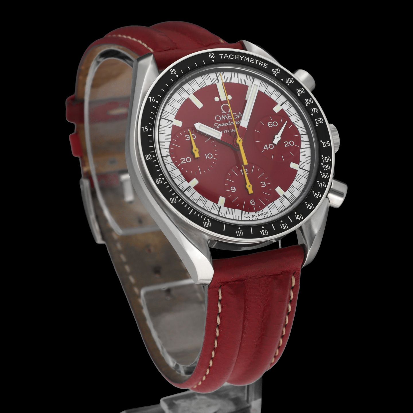 Omega Speedmaster Reduced 3810.61.41 (1998) - Red dial 39 mm Steel case (4/8)