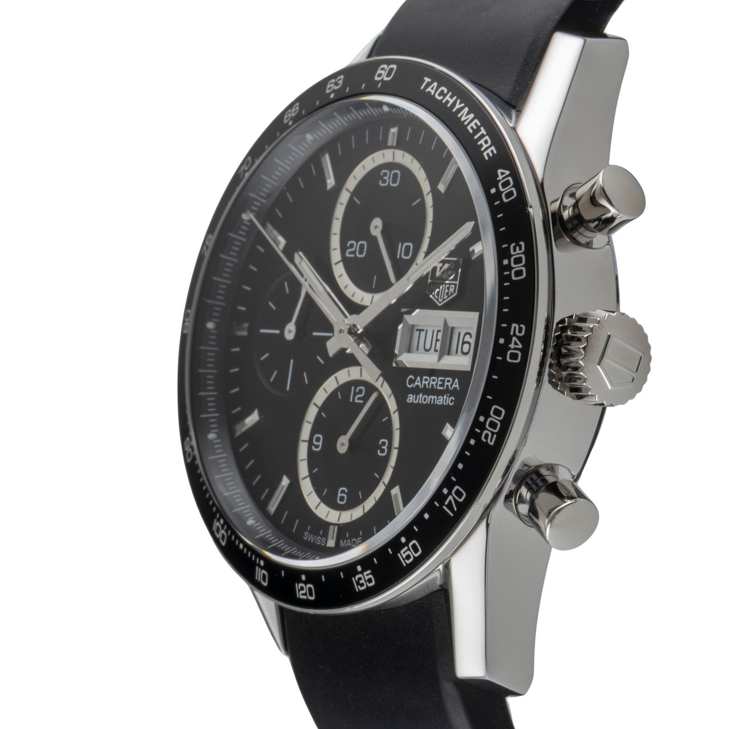 TAG Heuer Carrera Calibre 16 CV201AG (2015) - Black dial 41 mm Steel case (6/8)