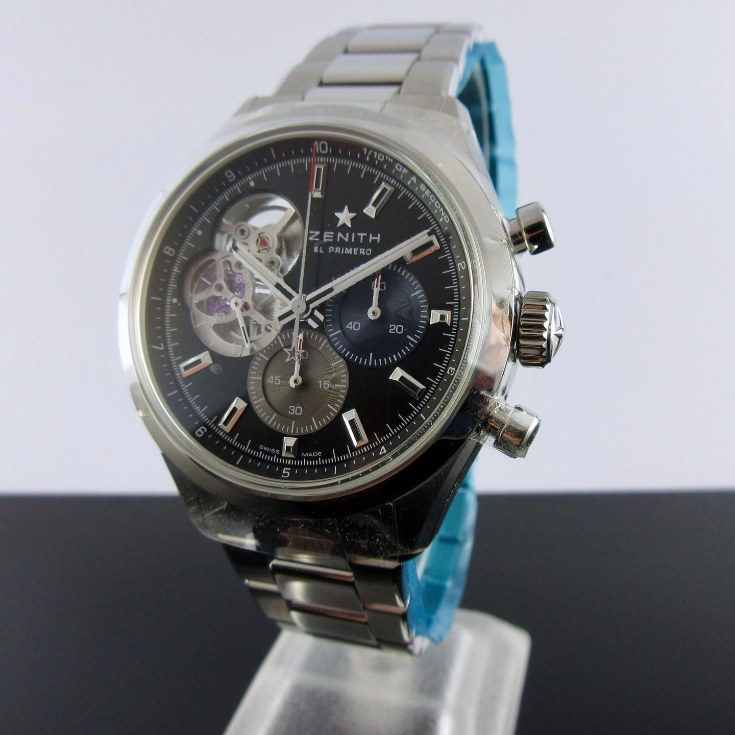 Zenith El Primero Chronomaster 03.3300.3604/21.M3300 (2024) - Zwart wijzerplaat 40mm Staal (1/8)