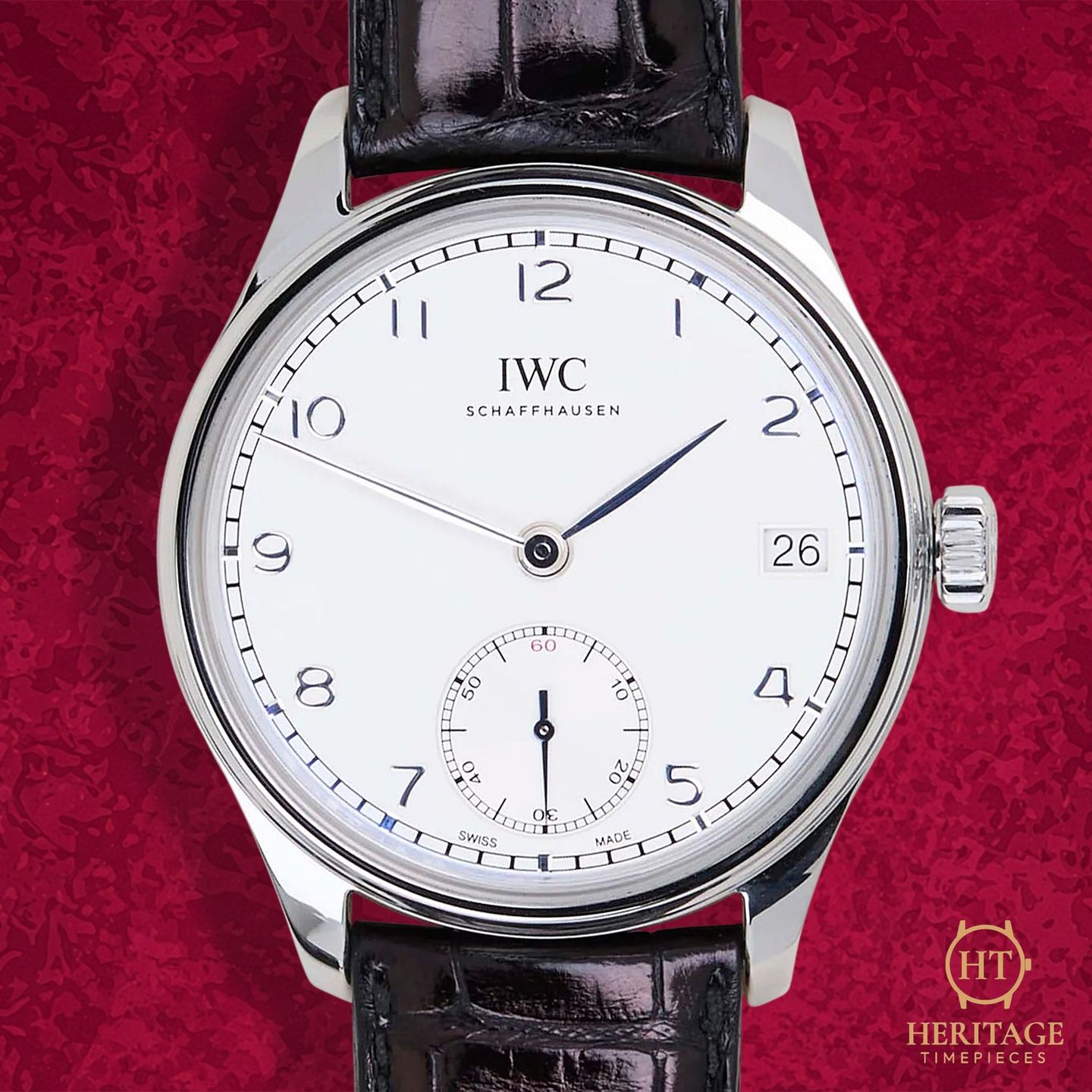 IWC Portuguese Hand-Wound IW510203 (Unknown (random serial)) - White dial 43 mm Steel case (1/8)