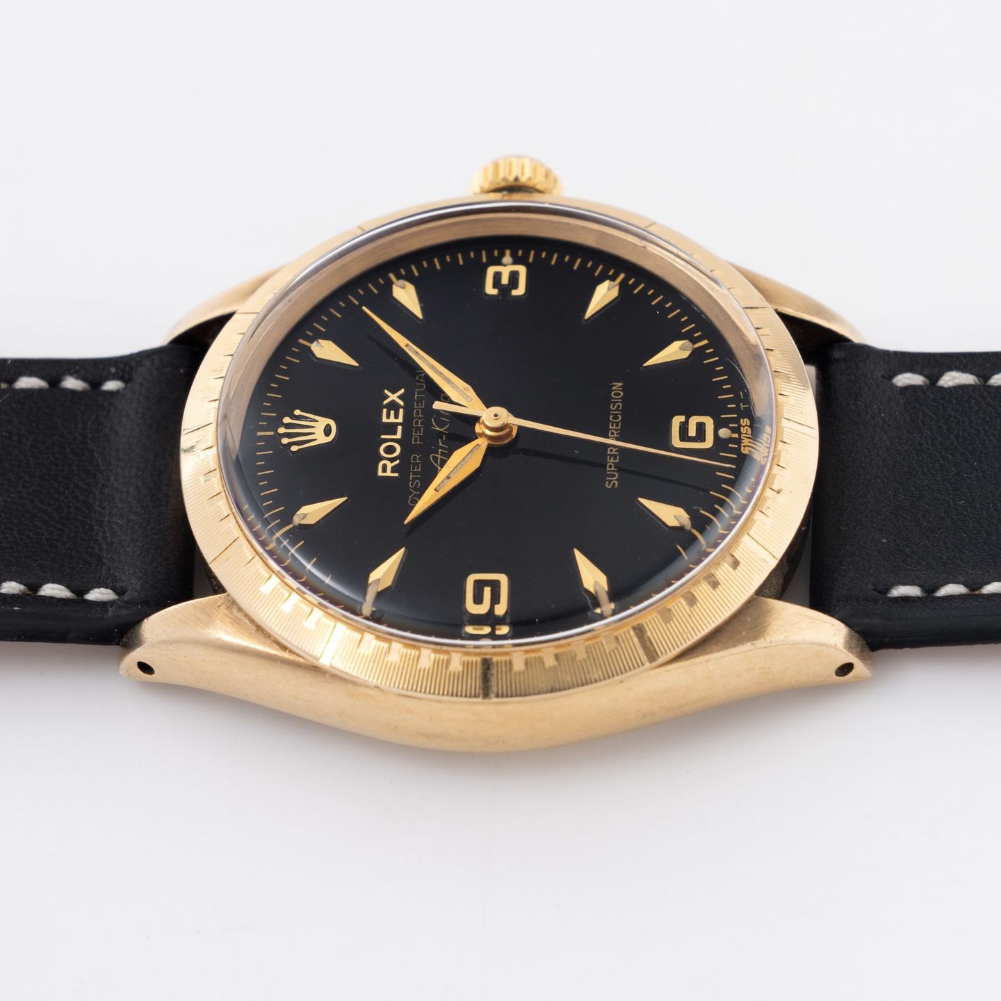 Rolex Oyster Perpetual 1002 (1965) - Black dial 34 mm Yellow Gold case (8/8)