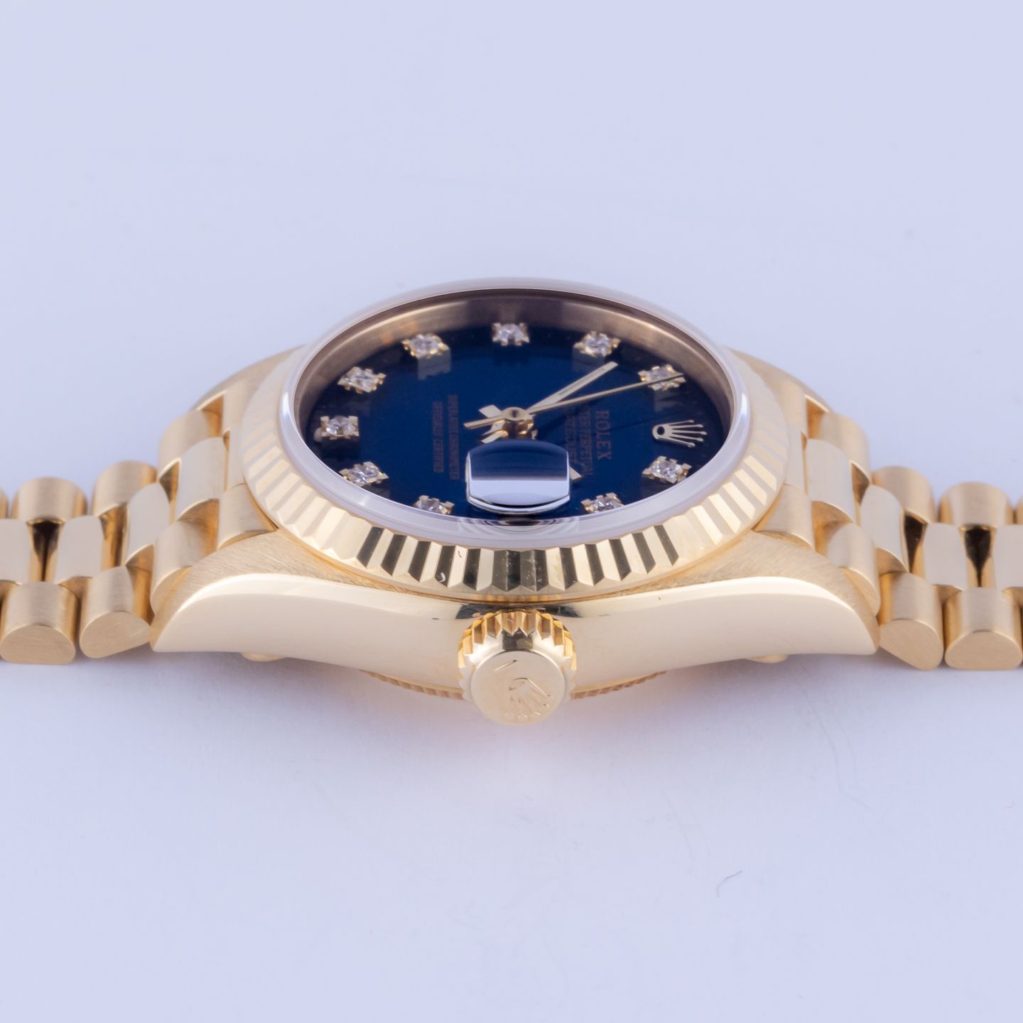 Rolex Lady-Datejust 69178 (1988) - Blauw wijzerplaat 26mm Geelgoud (6/8)