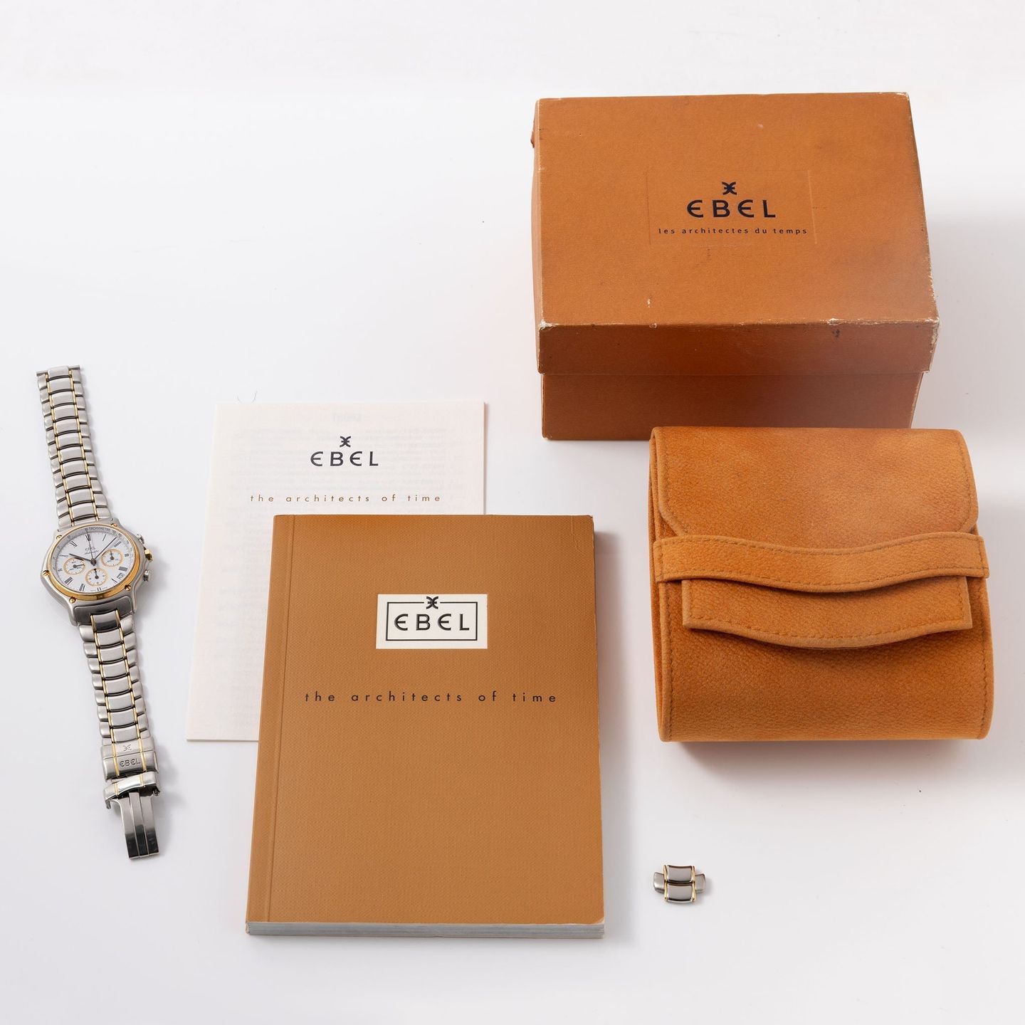 Ebel 1911 1134901 (1980) - White dial 38 mm Gold/Steel case (2/8)