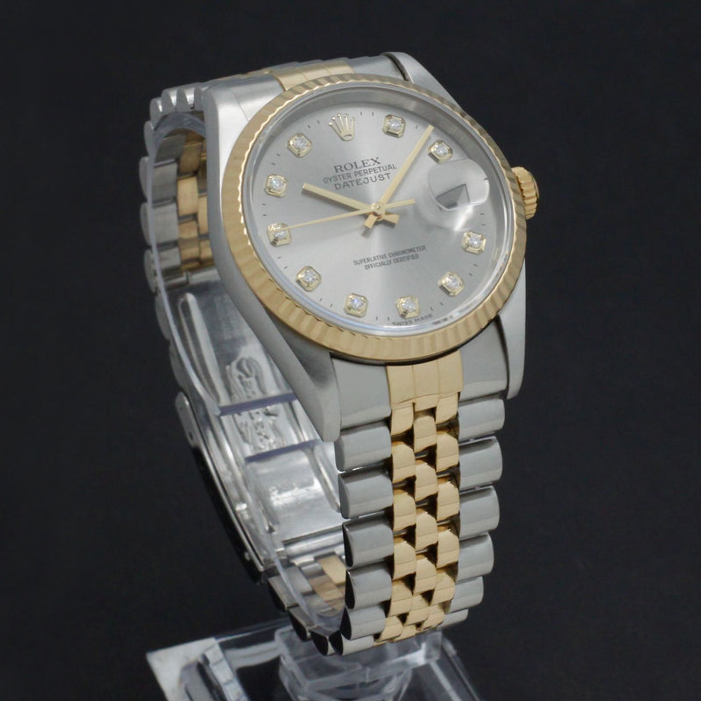 Rolex Datejust 36 16233 (1995) - Grijs wijzerplaat 36mm Goud/Staal (4/7)