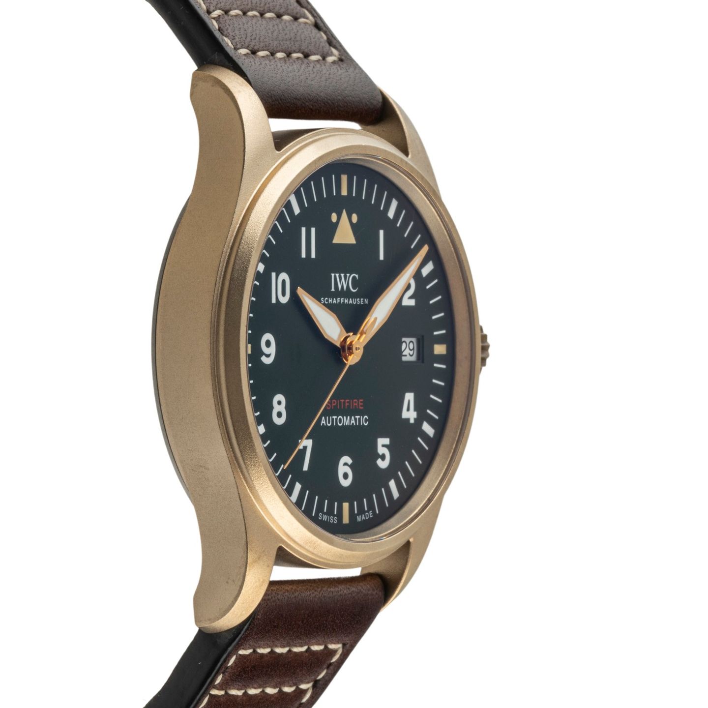 IWC Pilot IW326802 (Onbekend (willekeurig serienummer)) - Groen wijzerplaat 39mm Brons (7/8)