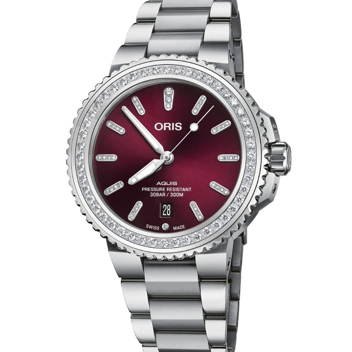 Oris Aquis Date 01 733 7766 4998-07 8 22 05PEB (2026) - Rood wijzerplaat 42mm Staal (1/1)