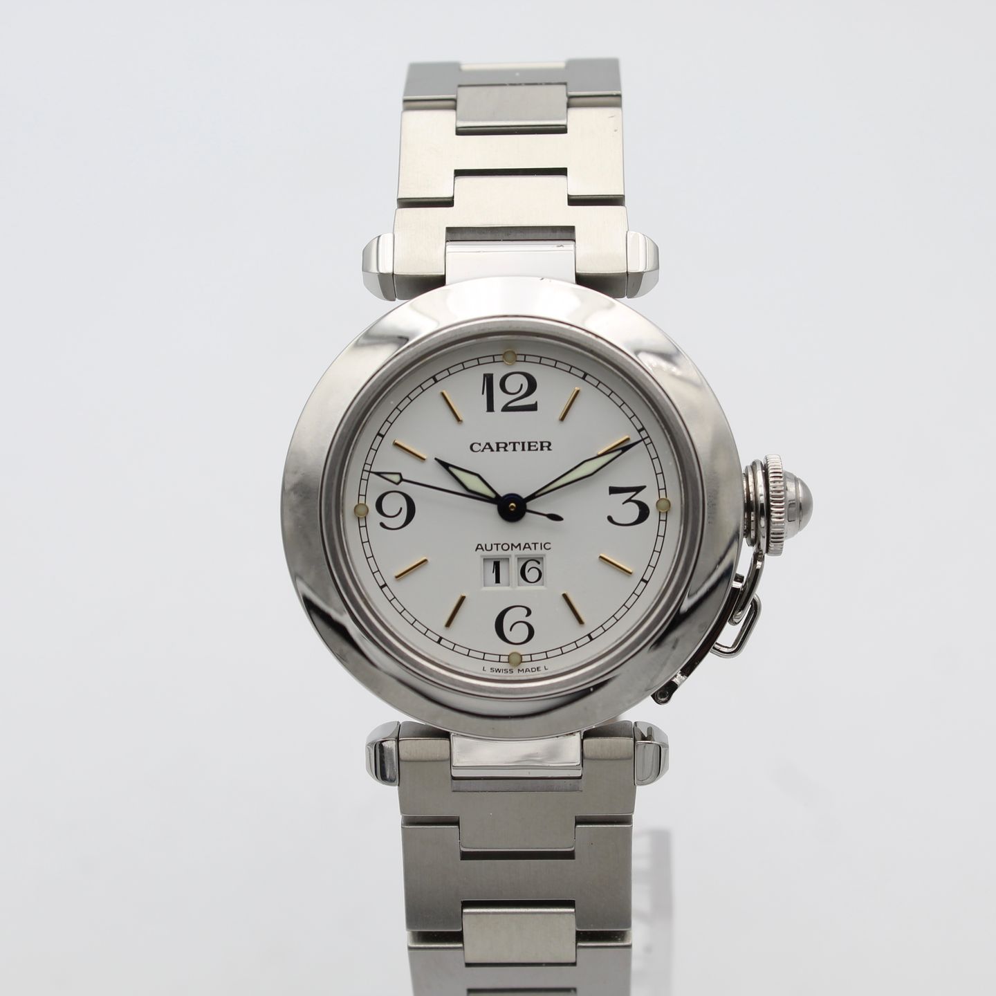 Cartier Pasha C W31044M7 (2002) - Wit wijzerplaat 35mm Staal (1/8)