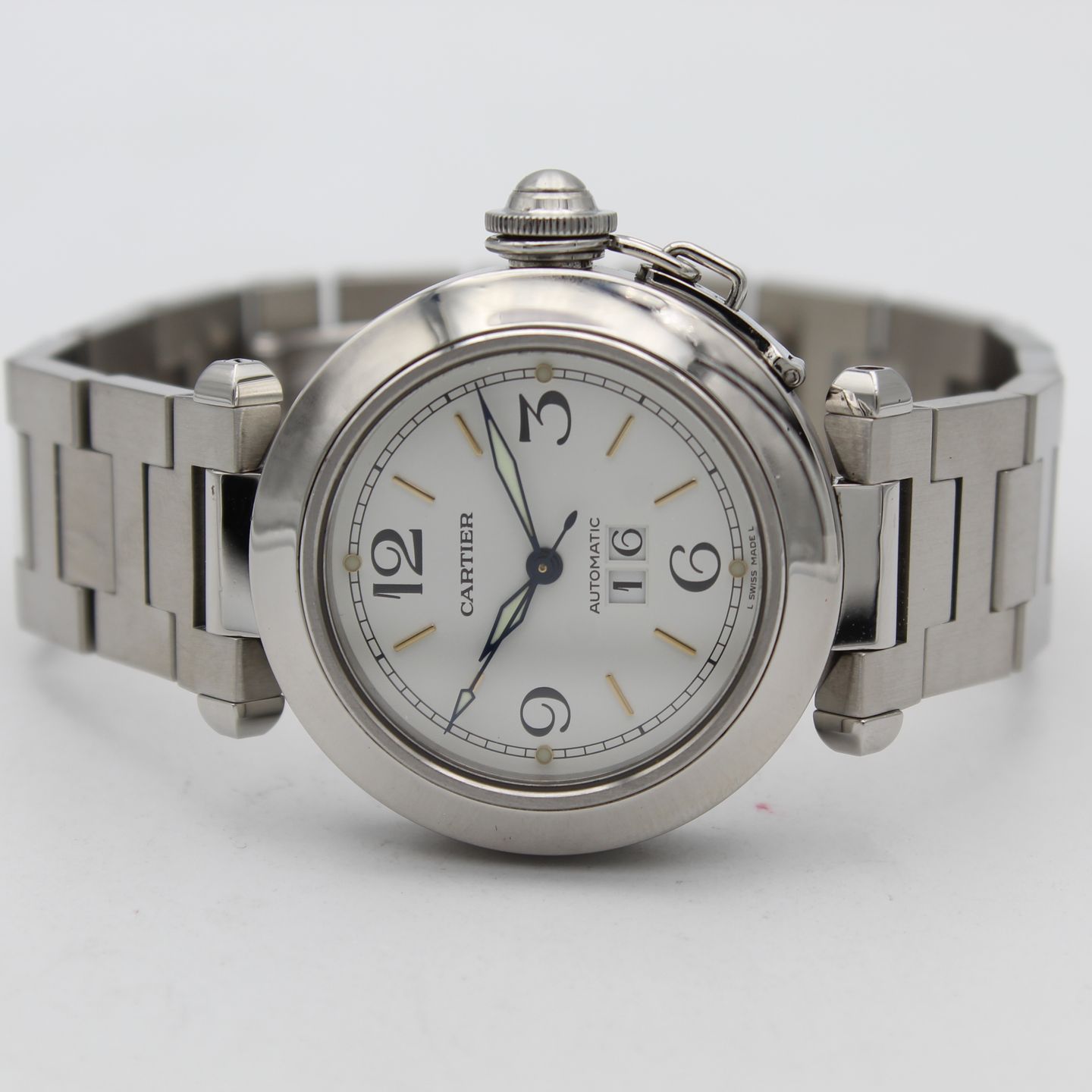 Cartier Pasha C W31044M7 (2002) - Wit wijzerplaat 35mm Staal (5/8)