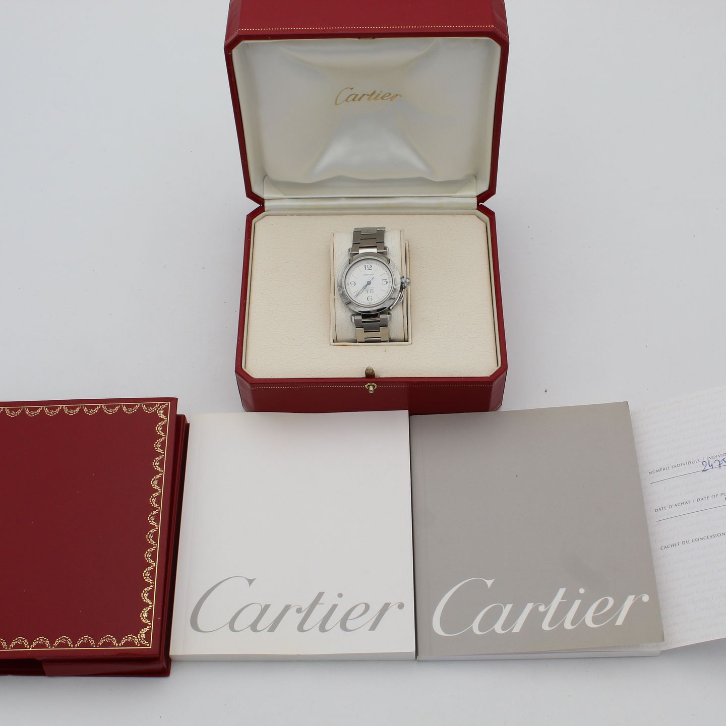 Cartier Pasha C W31044M7 (2002) - Wit wijzerplaat 35mm Staal (2/8)