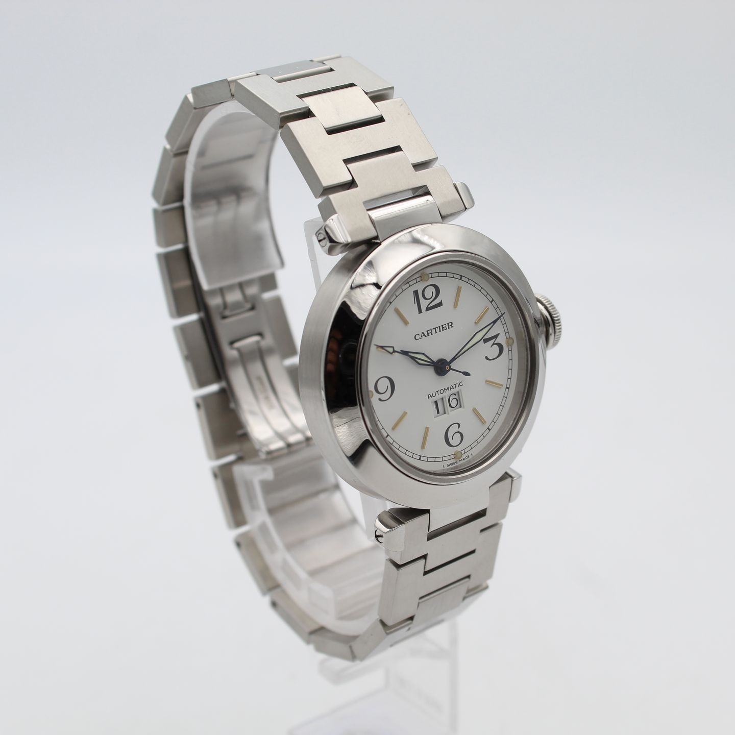 Cartier Pasha C W31044M7 (2002) - Wit wijzerplaat 35mm Staal (4/8)