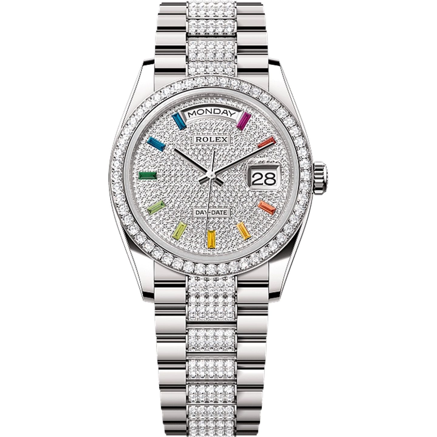 Rolex Day-Date 36 128349RBR (2025) - Diamant wijzerplaat 36mm Witgoud (1/1)