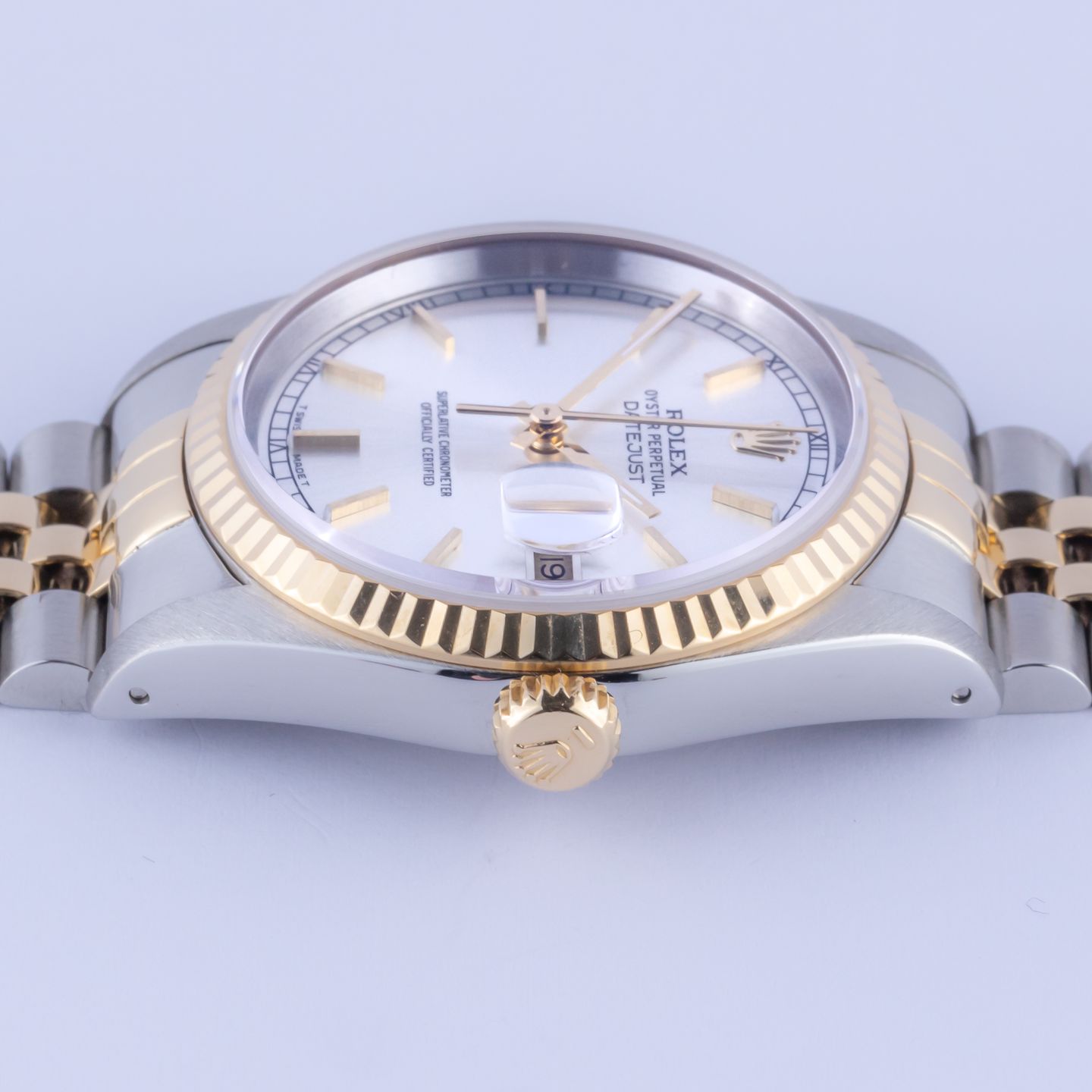 Rolex Datejust 36 16233 (1990) - Grey dial 36 mm Gold/Steel case (6/8)
