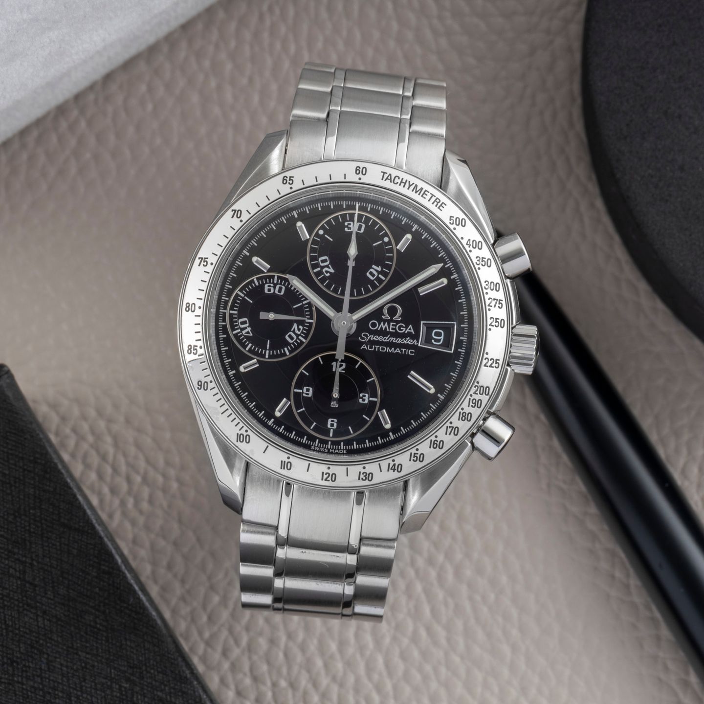 Omega Speedmaster Date 3513.50.00 (1999) - Zwart wijzerplaat 39mm Staal (1/8)