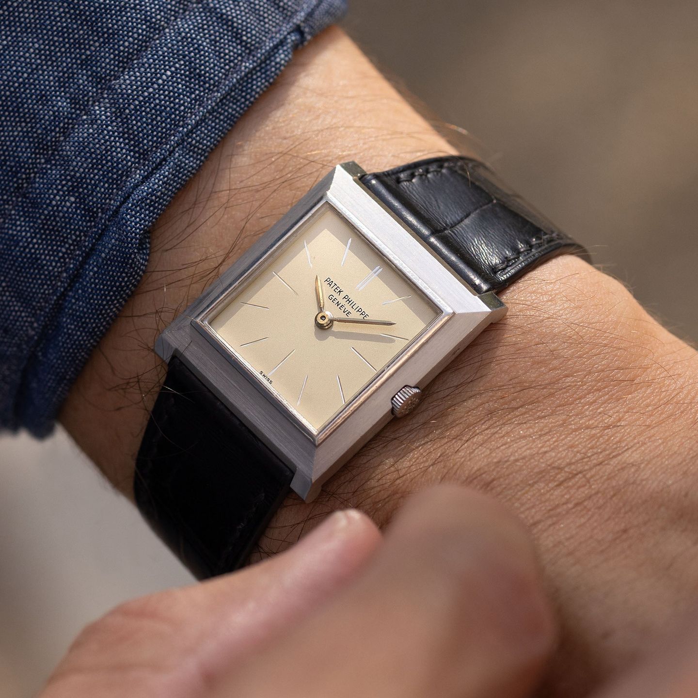 Patek Philippe Golden Ellipse 5738/1R-001 (1965) - Zwart wijzerplaat 35mm Roségoud (3/8)