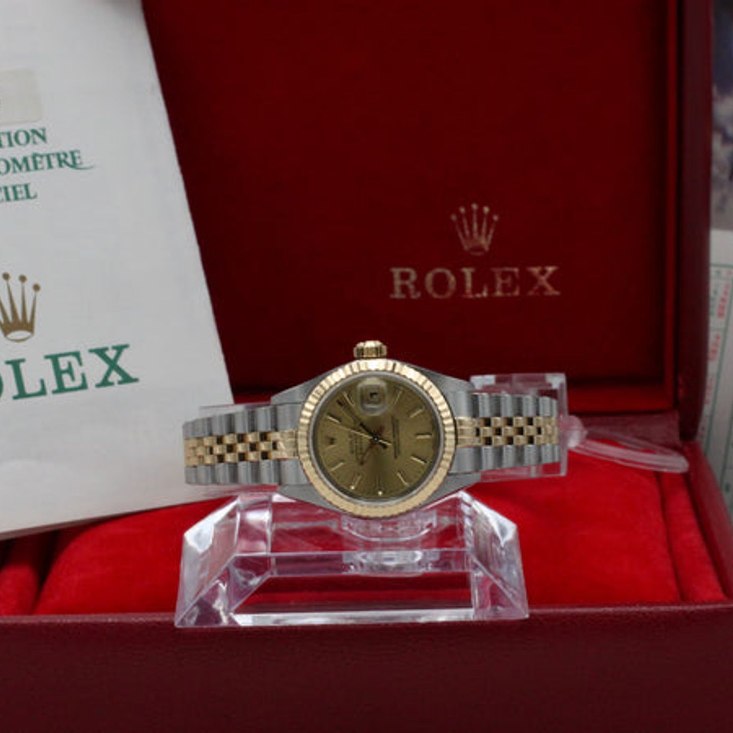 Rolex Lady-Datejust 79173 (2001) - Gold dial 26 mm Gold/Steel case (3/7)